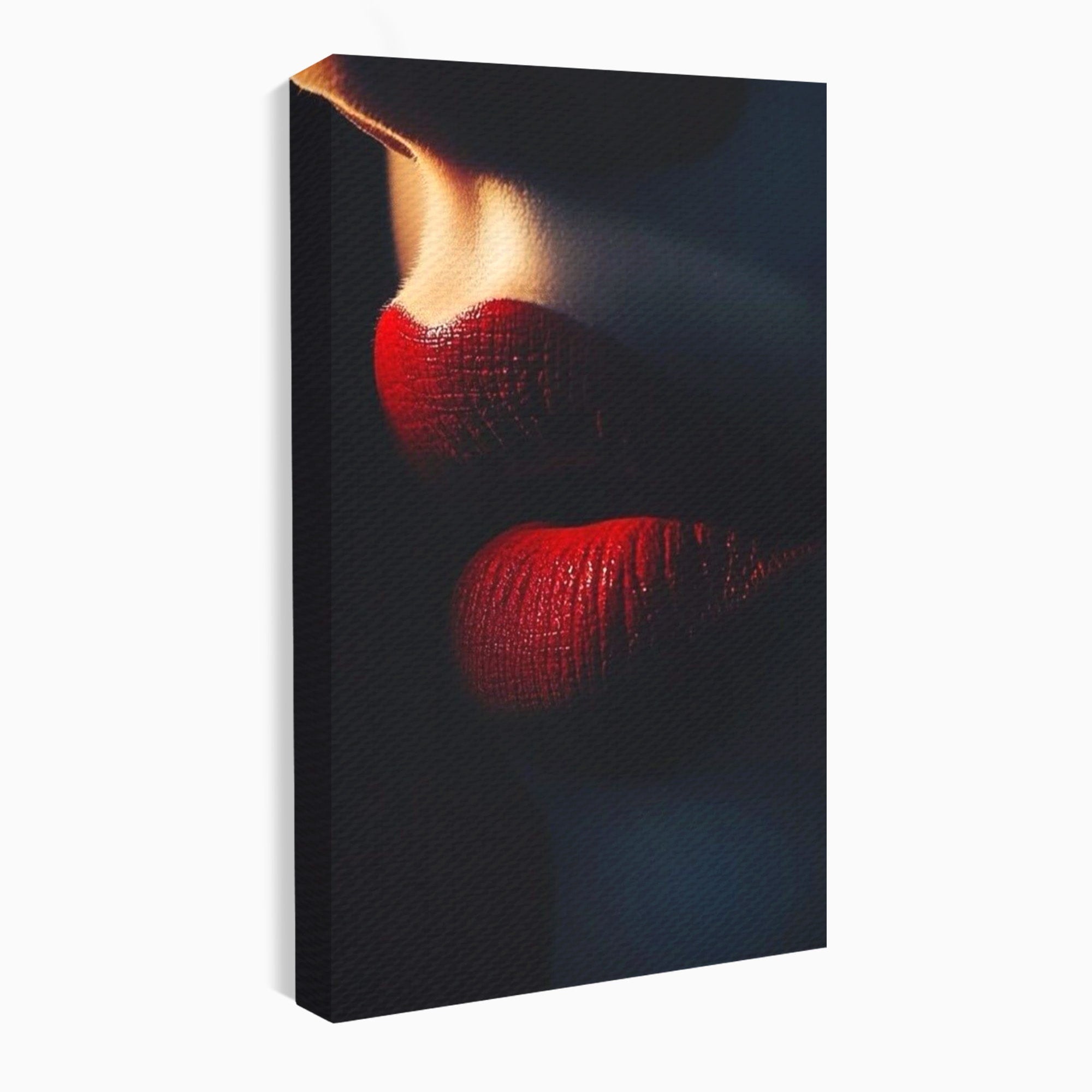 Tablou Canvas Premium LuxCanva® PI1038, Sarutul Misterios, Sarut, Portret, Seductie, Dormitor, Intimitate, Culori Vibrante