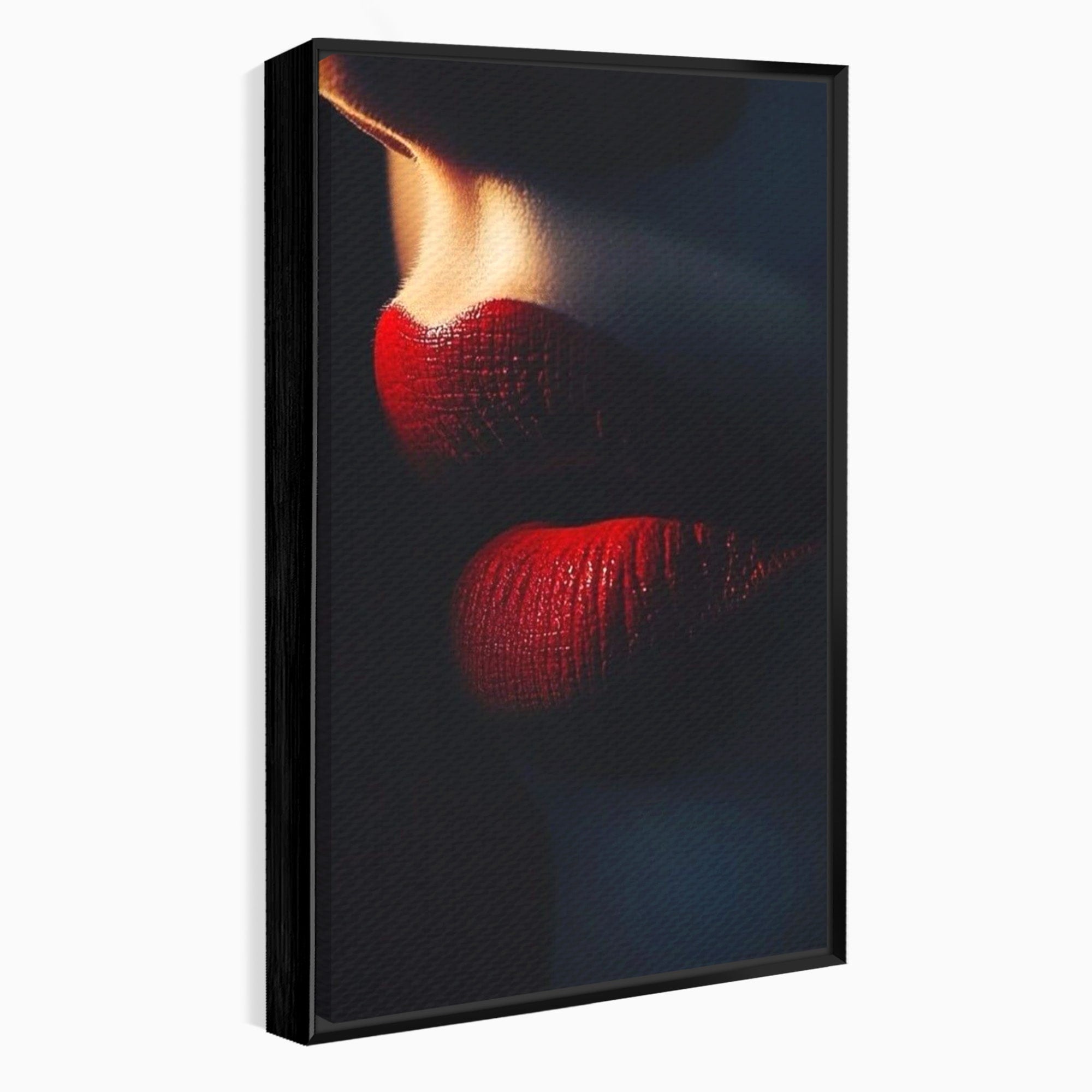 Tablou Canvas Premium LuxCanva® PI1038, Sarutul Misterios, Sarut, Portret, Seductie, Dormitor, Intimitate, Culori Vibrante
