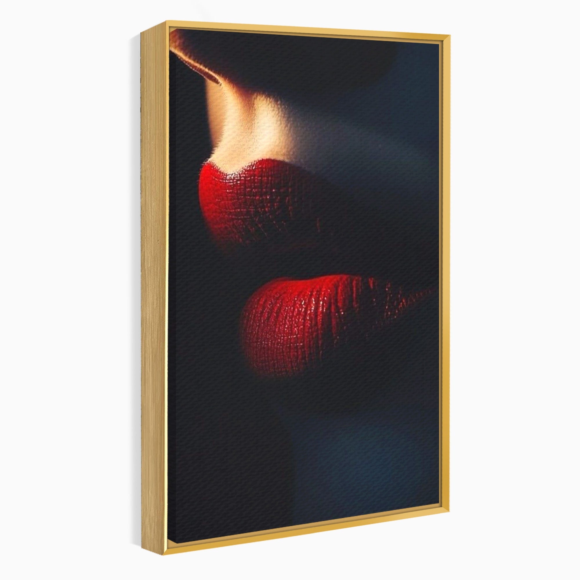 Tablou Canvas Premium LuxCanva® PI1038, Sarutul Misterios, Sarut, Portret, Seductie, Dormitor, Intimitate, Culori Vibrante