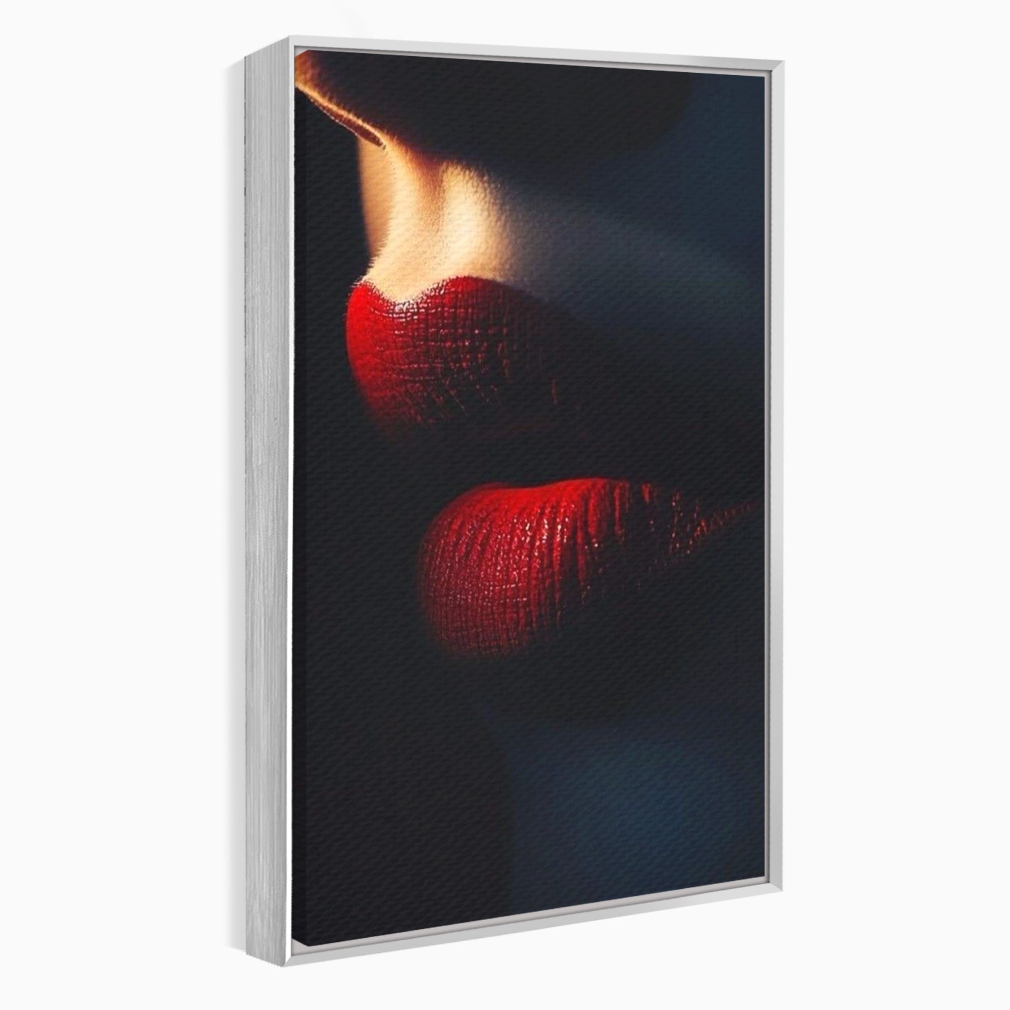 Tablou Canvas Premium LuxCanva® PI1038, Sarutul Misterios, Sarut, Portret, Seductie, Dormitor, Intimitate, Culori Vibrante