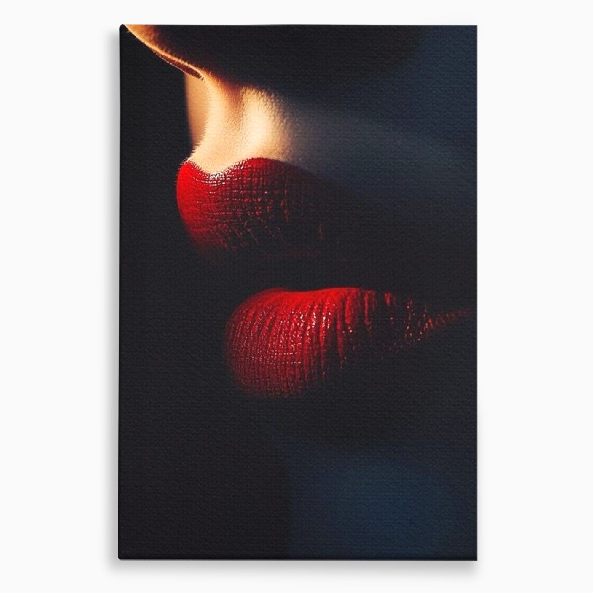 Tablou Canvas Premium LuxCanva® PI1038, Sarutul Misterios, Sarut, Portret, Seductie, Dormitor, Intimitate, Culori Vibrante