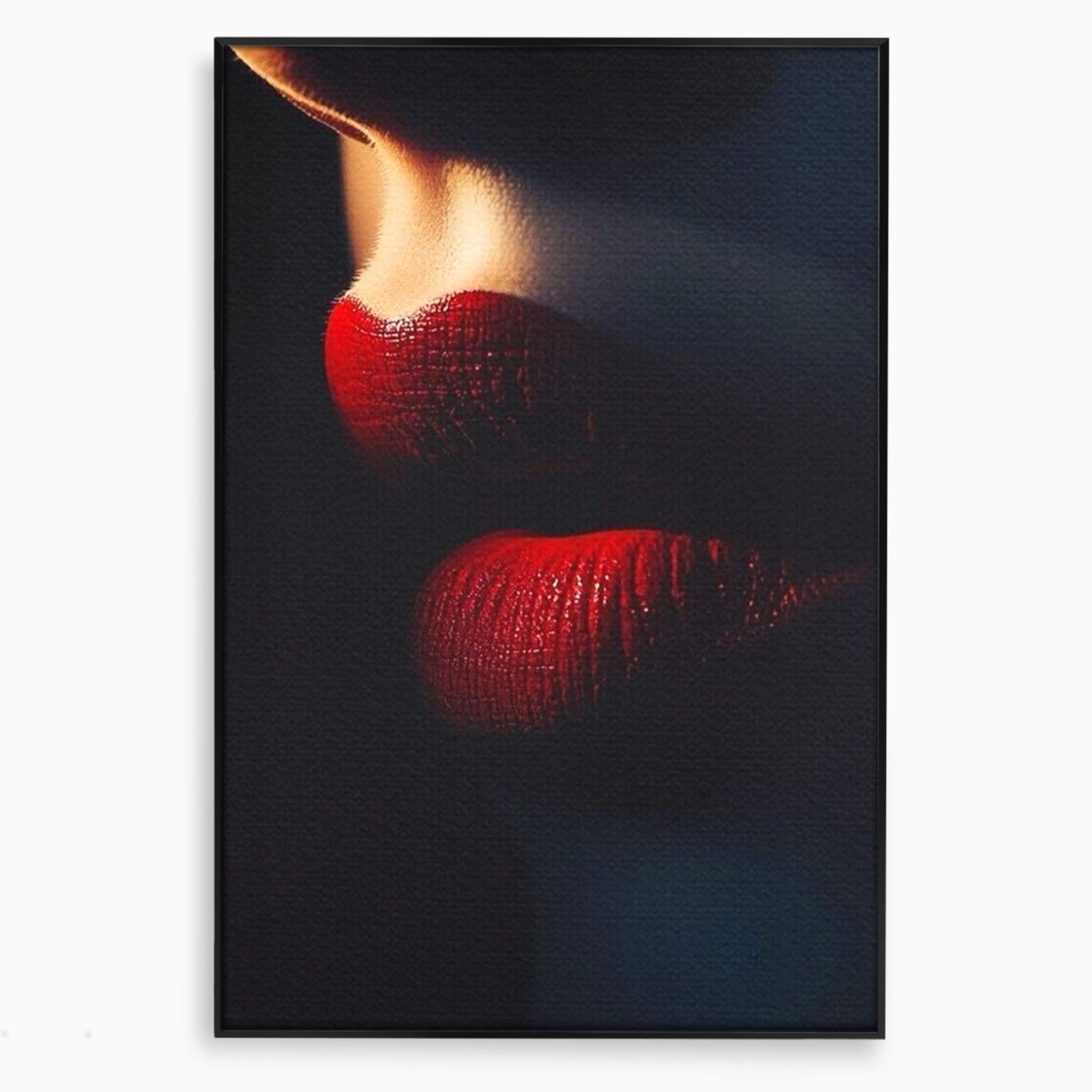 Tablou Canvas Premium LuxCanva® PI1038, Sarutul Misterios, Sarut, Portret, Seductie, Dormitor, Intimitate, Culori Vibrante