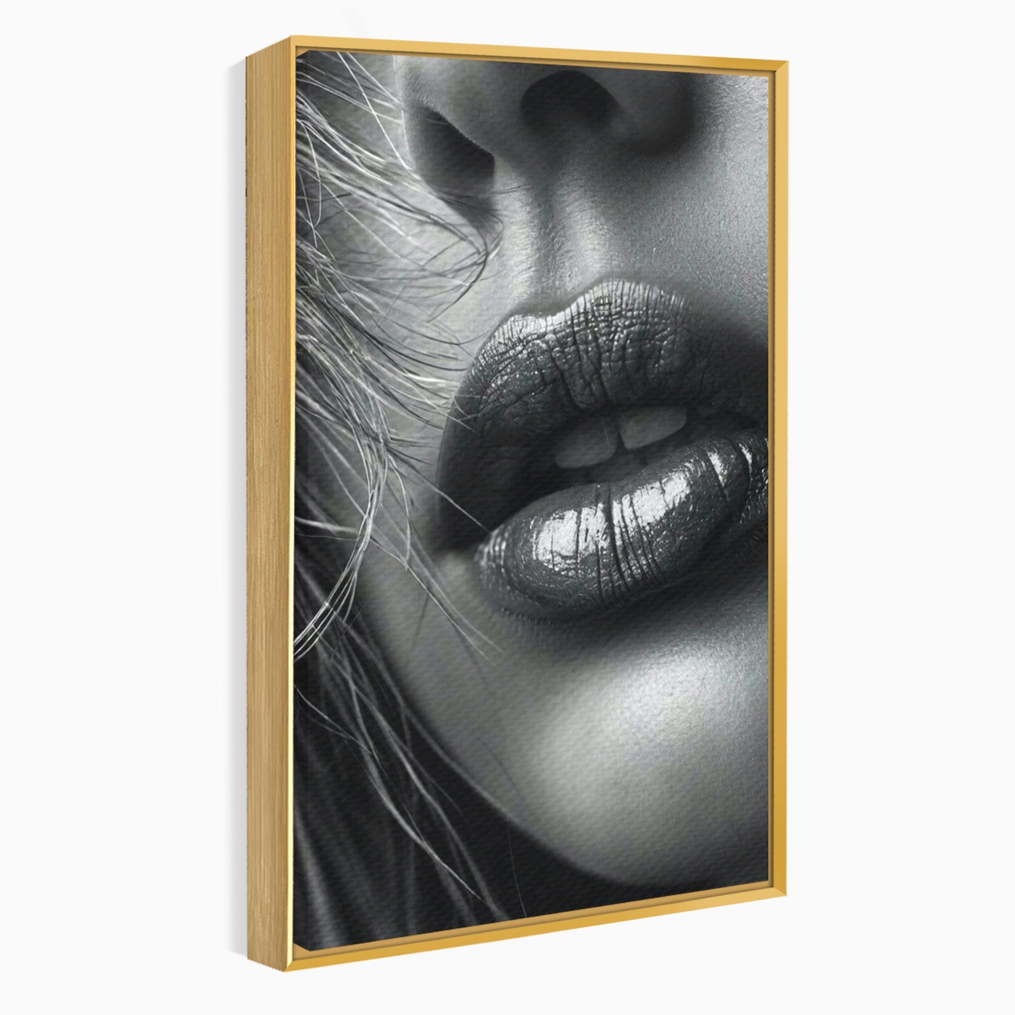 Tablou Canvas Premium LuxCanva® PI1039, Detaliu Buze Seducatoare, Portret, Buze, Detaliu, Arta, Dormitor, Culori Vibrante