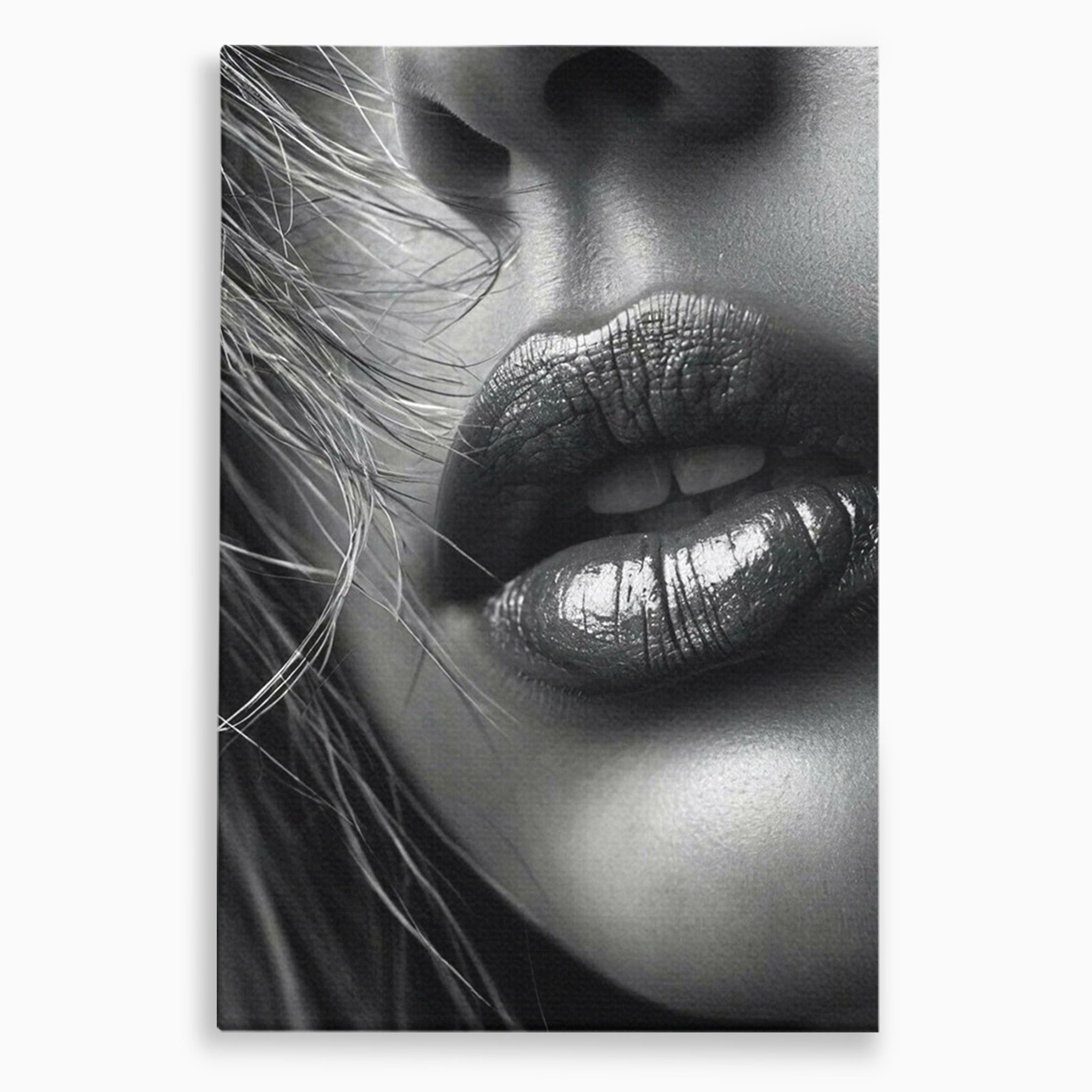 Tablou Canvas Premium LuxCanva® PI1039, Detaliu Buze Seducatoare, Portret, Buze, Detaliu, Arta, Dormitor, Culori Vibrante