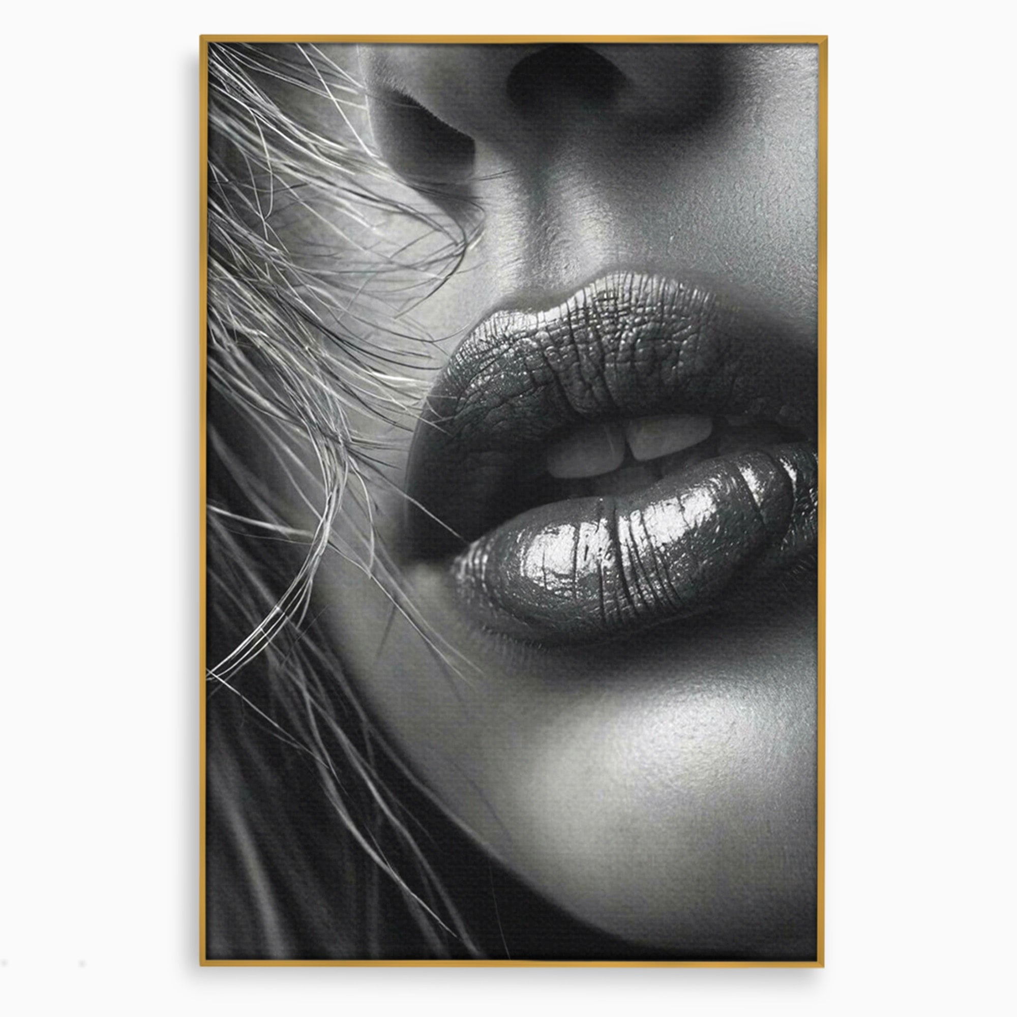 Tablou Canvas Premium LuxCanva® PI1039, Detaliu Buze Seducatoare, Portret, Buze, Detaliu, Arta, Dormitor, Culori Vibrante