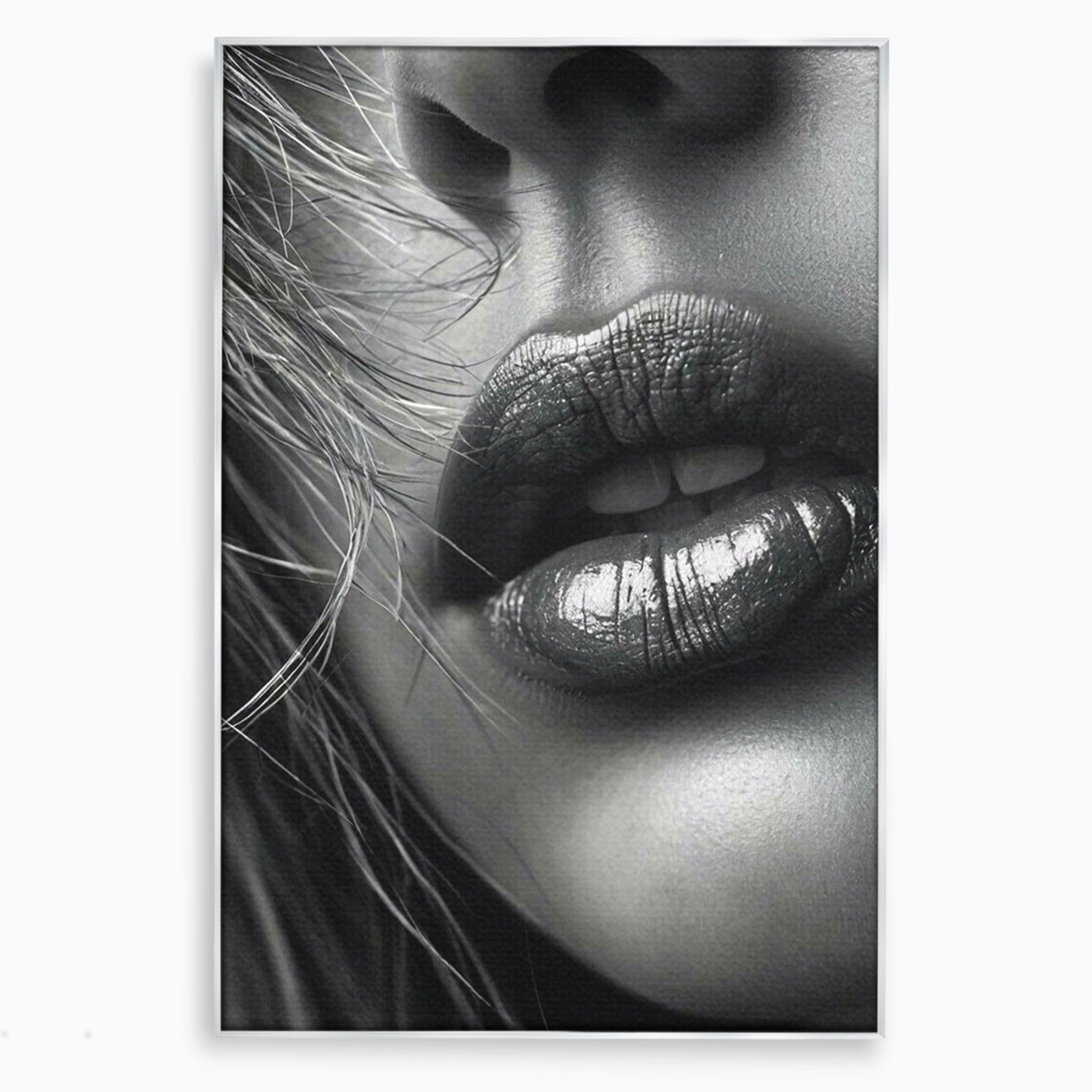 Tablou Canvas Premium LuxCanva® PI1039, Detaliu Buze Seducatoare, Portret, Buze, Detaliu, Arta, Dormitor, Culori Vibrante