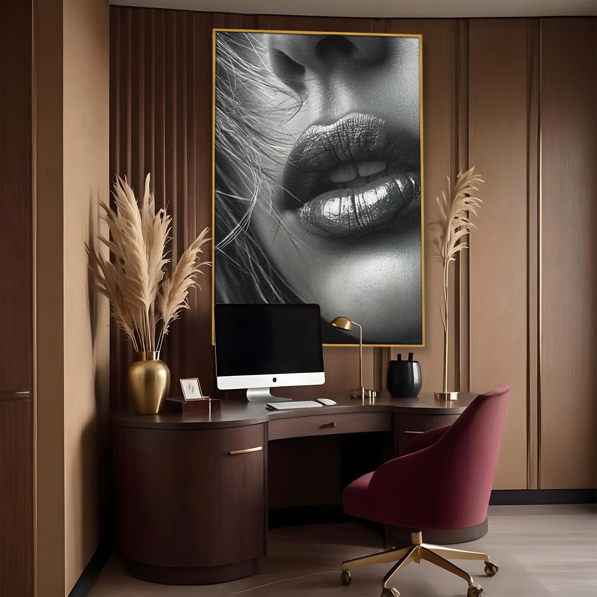 Tablou Canvas Premium LuxCanva® PI1039, Detaliu Buze Seducatoare, Portret, Buze, Detaliu, Arta, Dormitor, Culori Vibrante