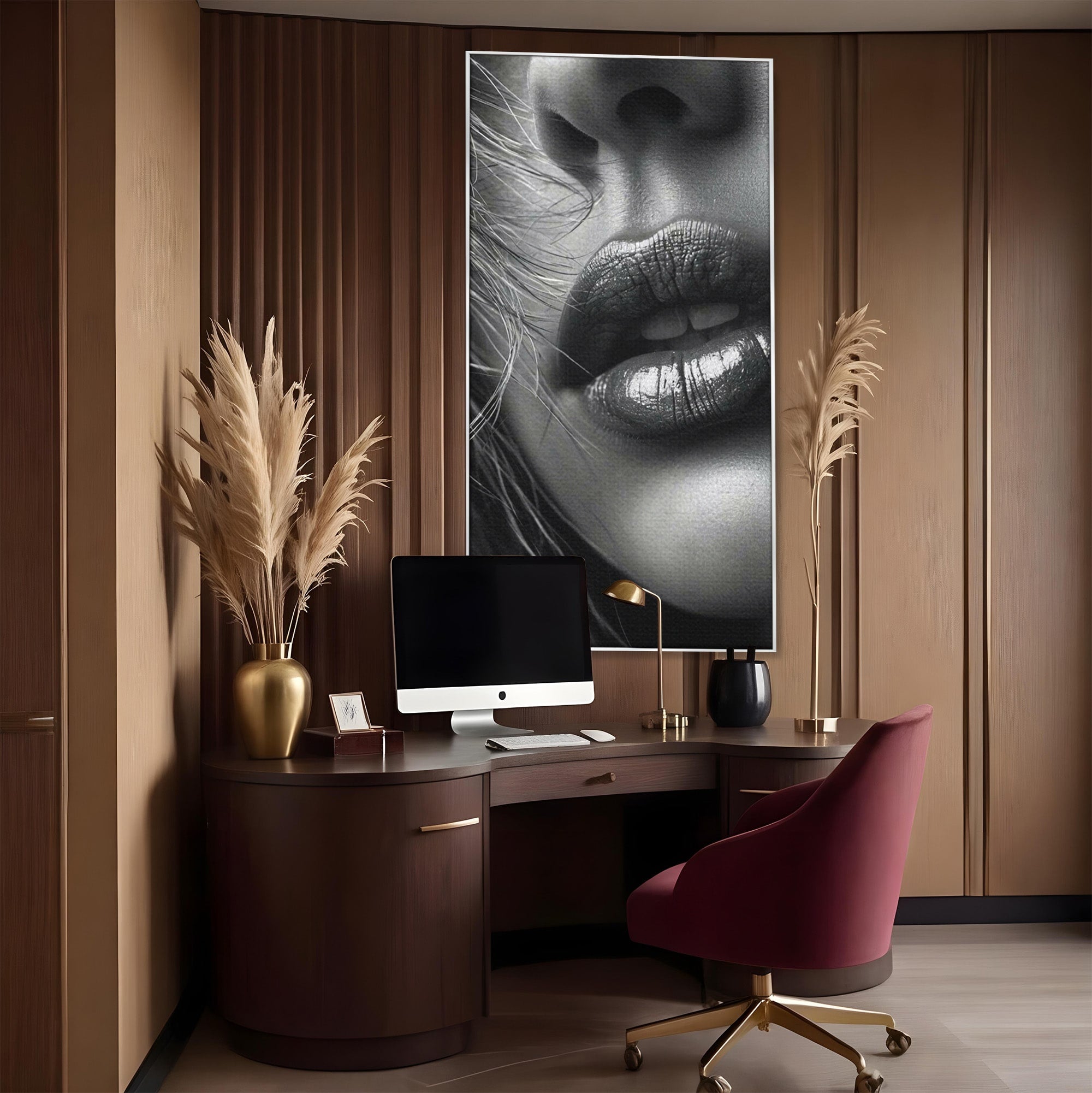 Tablou Canvas Premium LuxCanva® PI1039, Detaliu Buze Seducatoare, Portret, Buze, Detaliu, Arta, Dormitor, Culori Vibrante