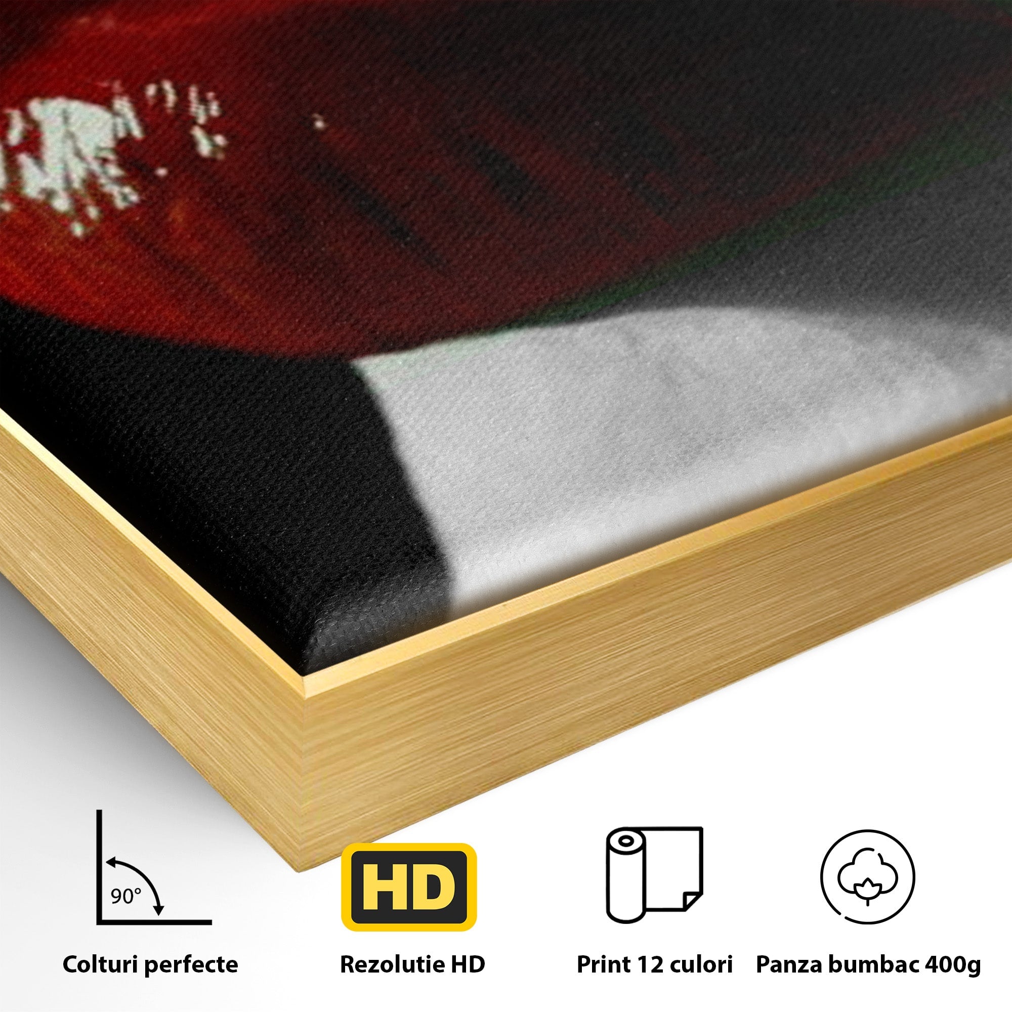 Tablou Canvas Premium LuxCanva® PI1040, Sarutul Rosu, Buze, Arta, Modern, Sensualitate, Dormitor, Culori Vibrante