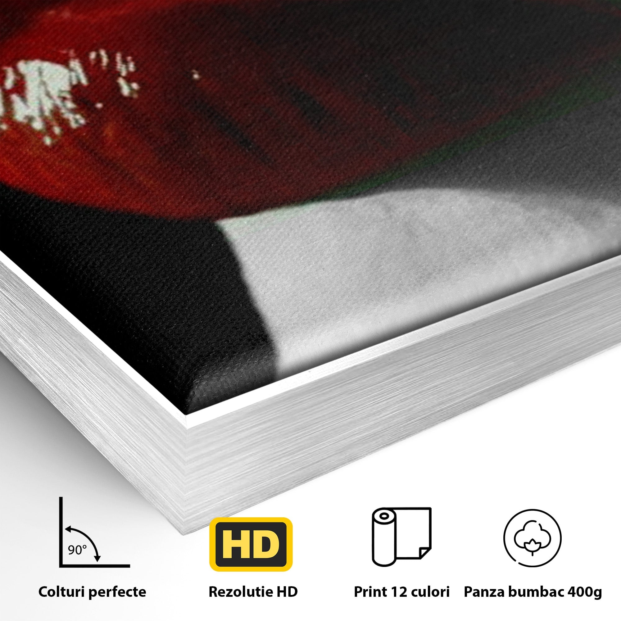Tablou Canvas Premium LuxCanva® PI1040, Sarutul Rosu, Buze, Arta, Modern, Sensualitate, Dormitor, Culori Vibrante