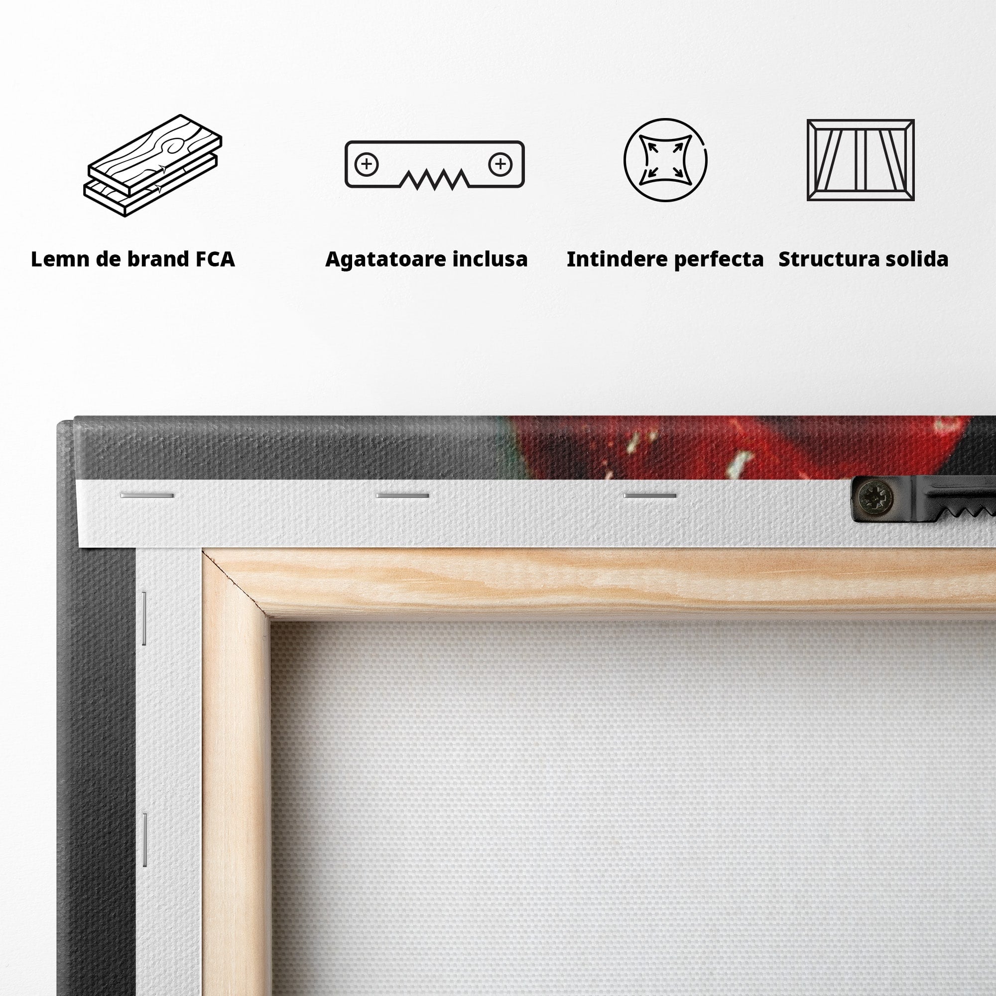 Tablou Canvas Premium LuxCanva® PI1040, Sarutul Rosu, Buze, Arta, Modern, Sensualitate, Dormitor, Culori Vibrante