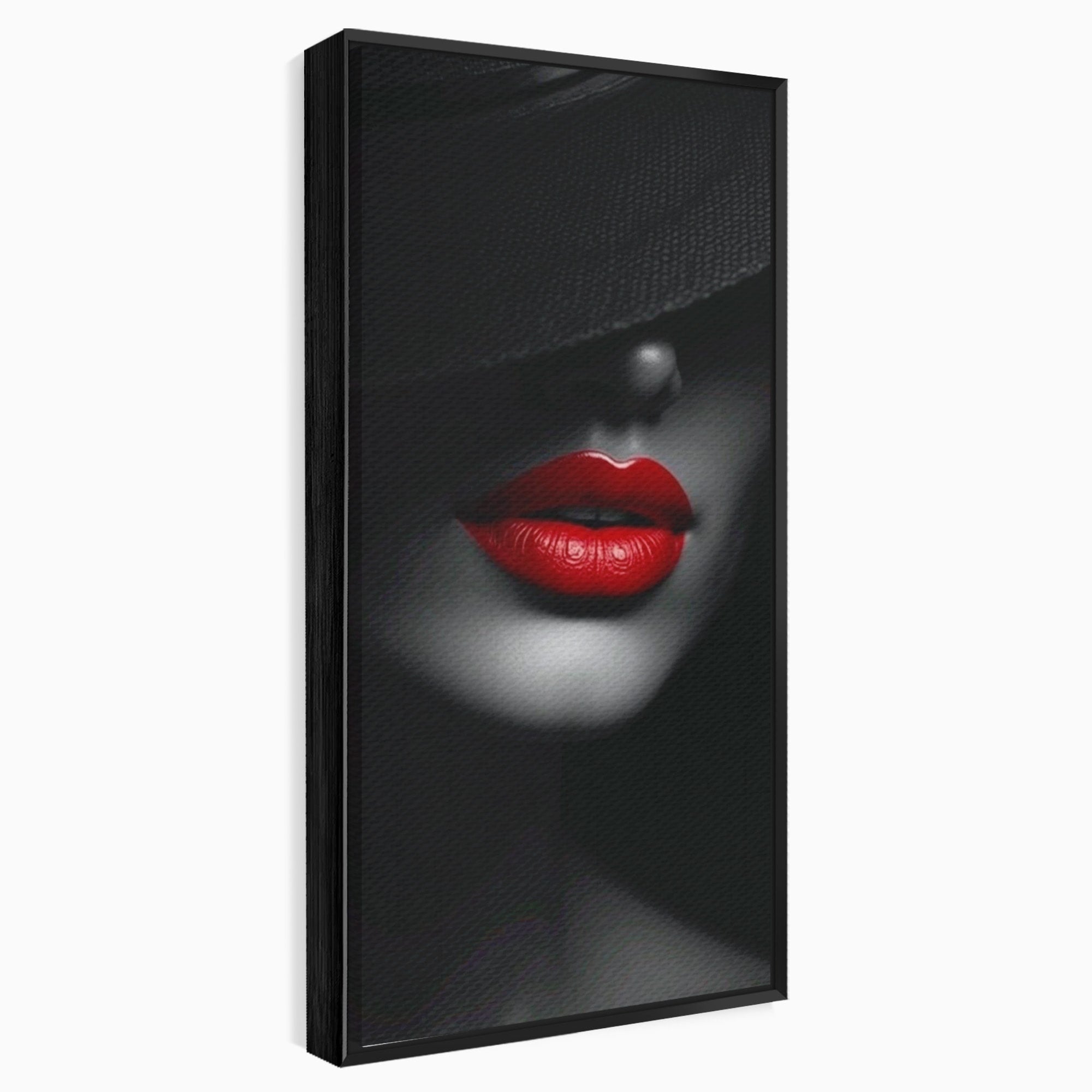 Tablou Canvas Premium LuxCanva® PI1041, Seductie In Umbra, Portret, Mister, Eleganta, Moda, Dormitor, Culori Vibrante