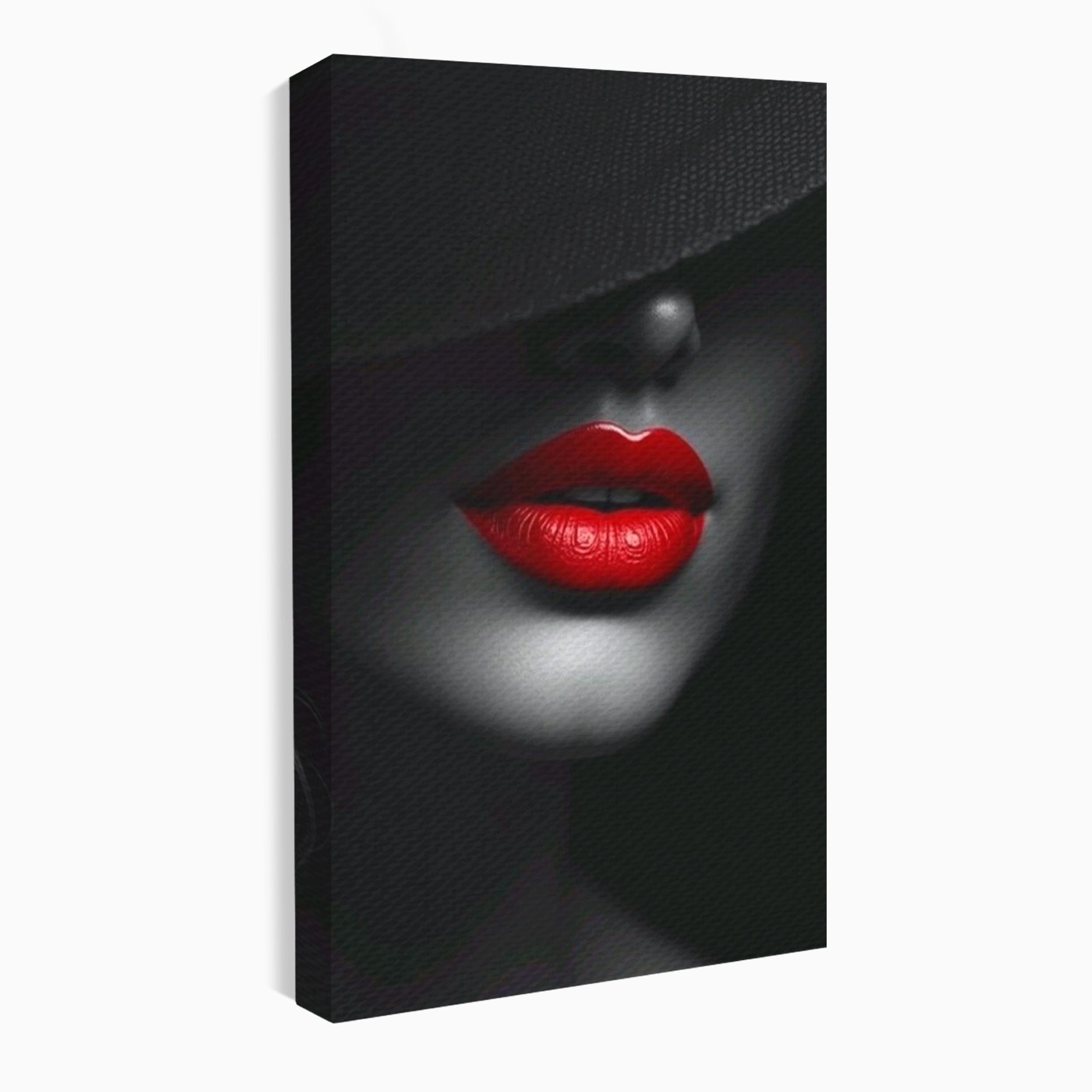 Tablou Canvas Premium LuxCanva® PI1041, Seductie In Umbra, Portret, Mister, Eleganta, Moda, Dormitor, Culori Vibrante