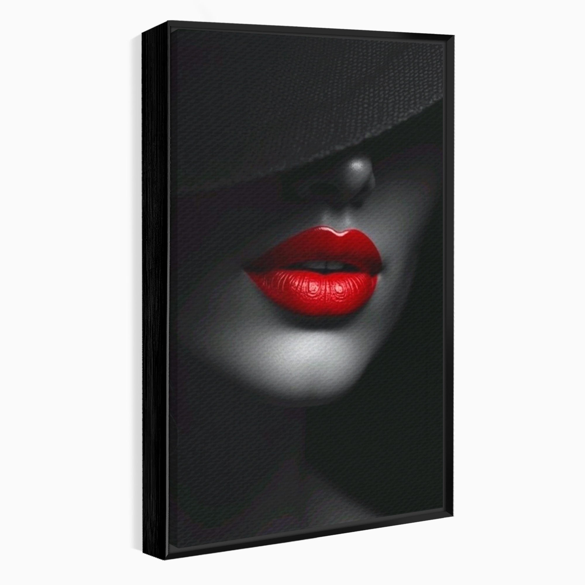 Tablou Canvas Premium LuxCanva® PI1041, Seductie In Umbra, Portret, Mister, Eleganta, Moda, Dormitor, Culori Vibrante