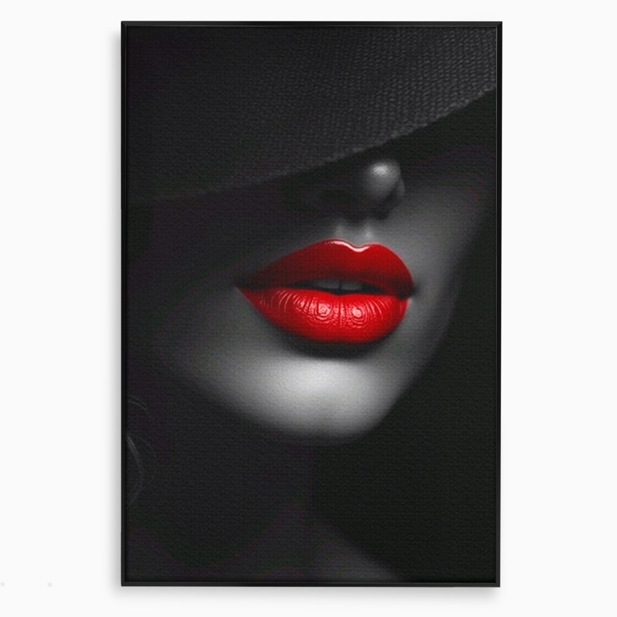 Tablou Canvas Premium LuxCanva® PI1041, Seductie In Umbra, Portret, Mister, Eleganta, Moda, Dormitor, Culori Vibrante