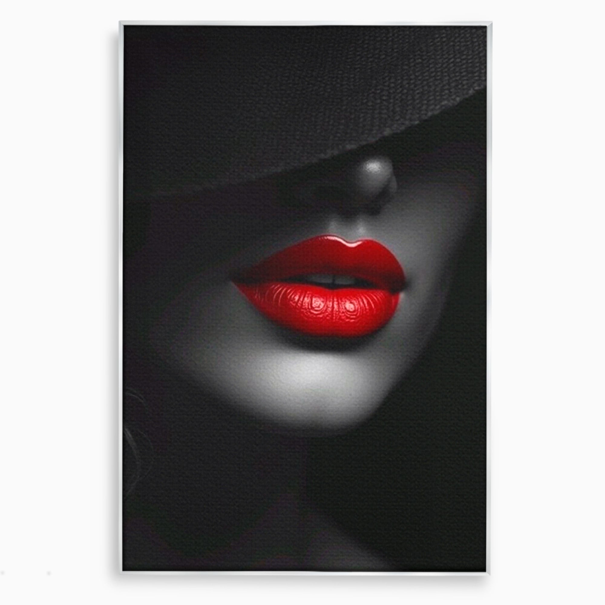 Tablou Canvas Premium LuxCanva® PI1041, Seductie In Umbra, Portret, Mister, Eleganta, Moda, Dormitor, Culori Vibrante