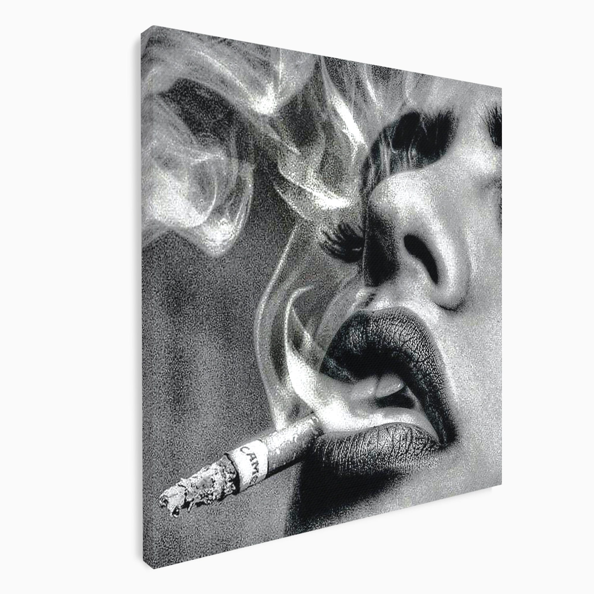 Tablou Canvas Premium LuxCanva® PI1042, Fumatoare Misterioasa, Fumatoare, Portret, Fum, Arta Abstracta, Living, Dormitor, Culori Vibrante