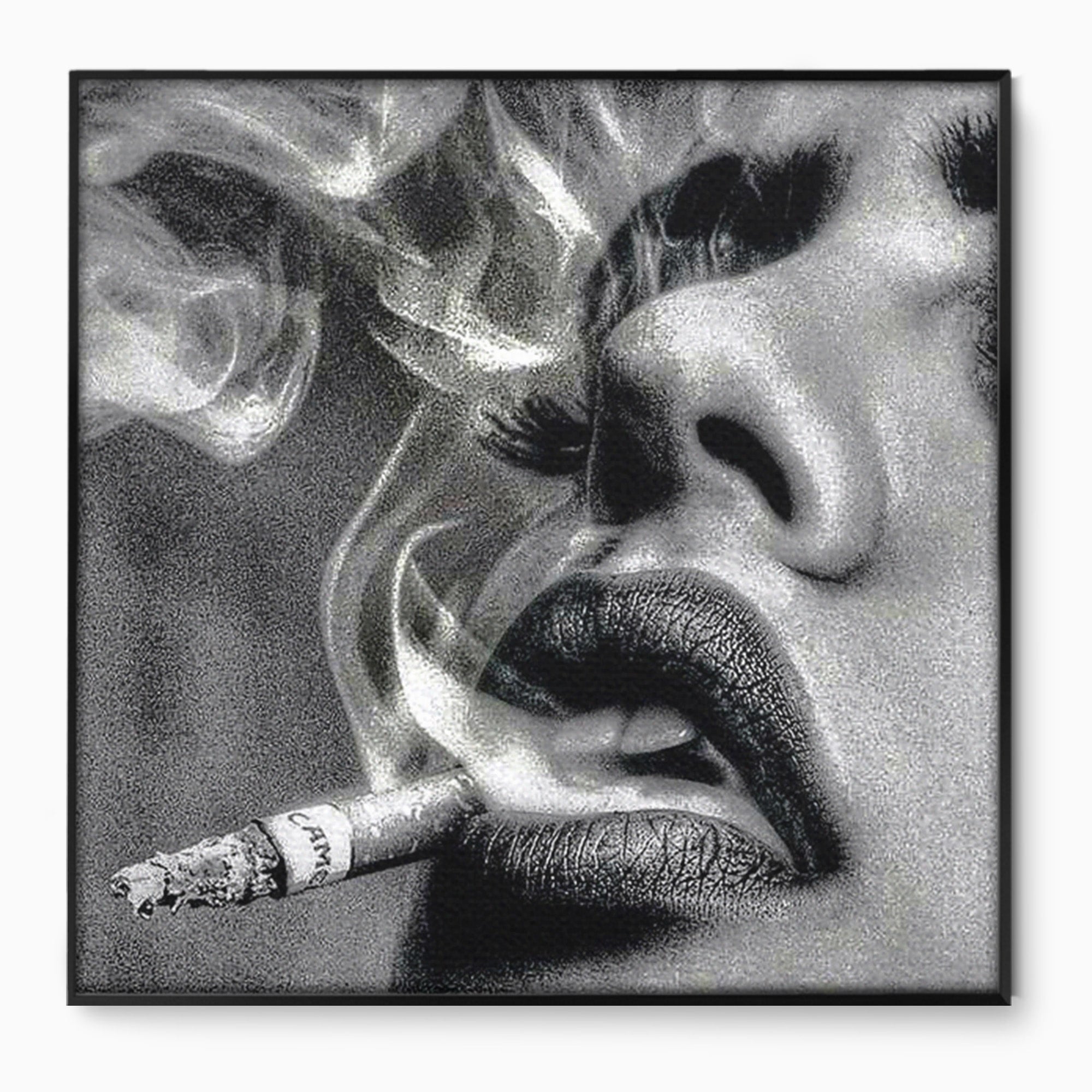 Tablou Canvas Premium LuxCanva® PI1042, Fumatoare Misterioasa, Fumatoare, Portret, Fum, Arta Abstracta, Living, Dormitor, Culori Vibrante
