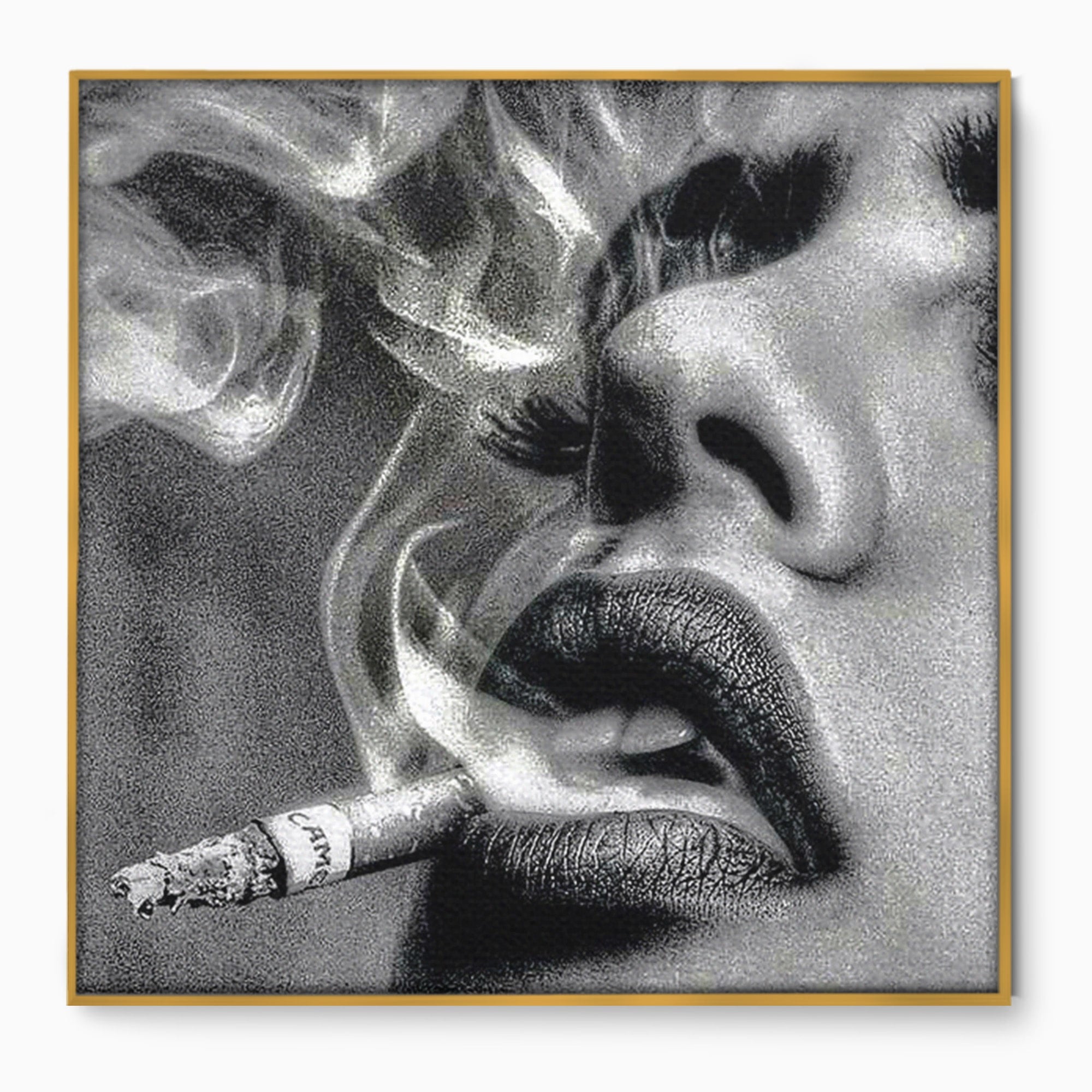 Tablou Canvas Premium LuxCanva® PI1042, Fumatoare Misterioasa, Fumatoare, Portret, Fum, Arta Abstracta, Living, Dormitor, Culori Vibrante