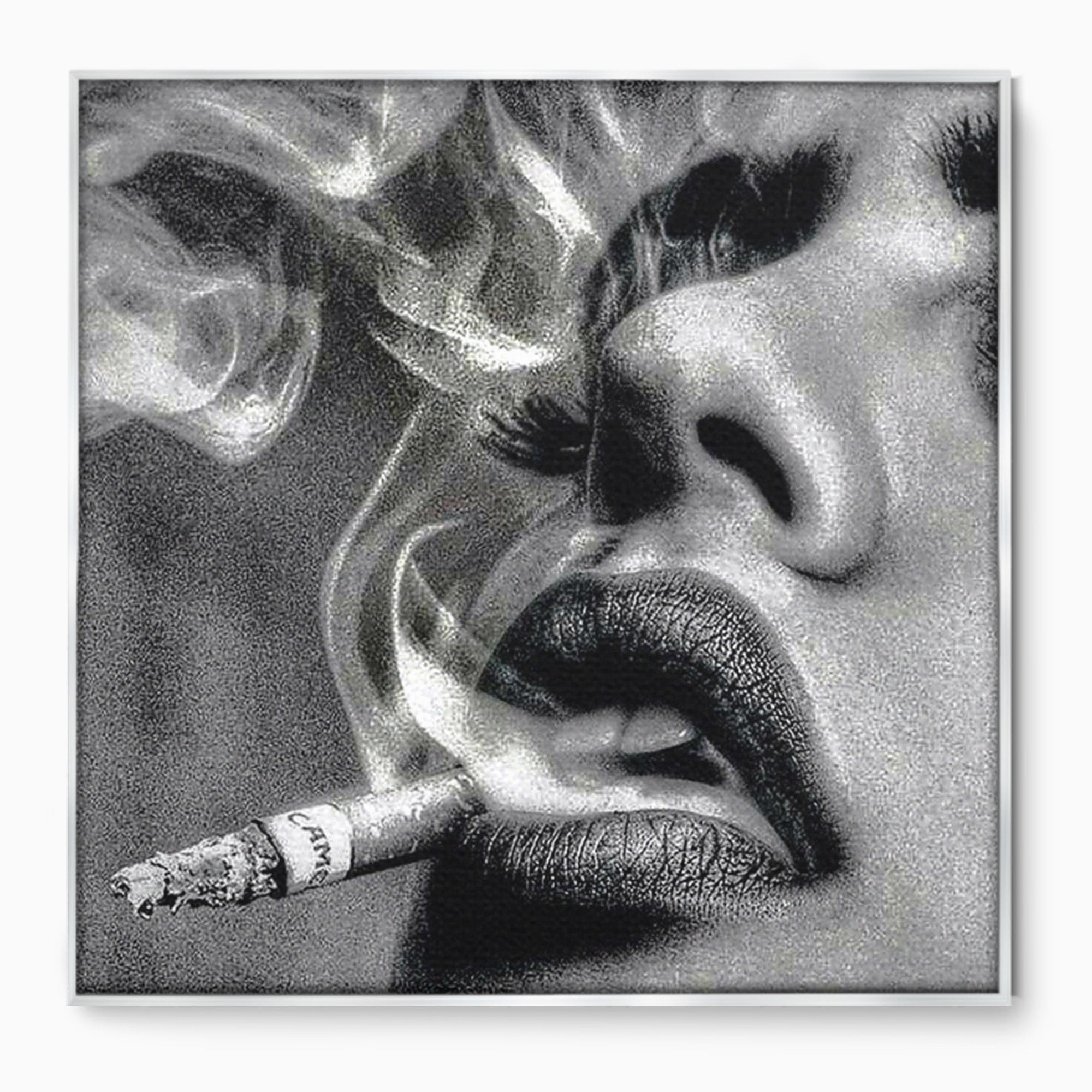 Tablou Canvas Premium LuxCanva® PI1042, Fumatoare Misterioasa, Fumatoare, Portret, Fum, Arta Abstracta, Living, Dormitor, Culori Vibrante