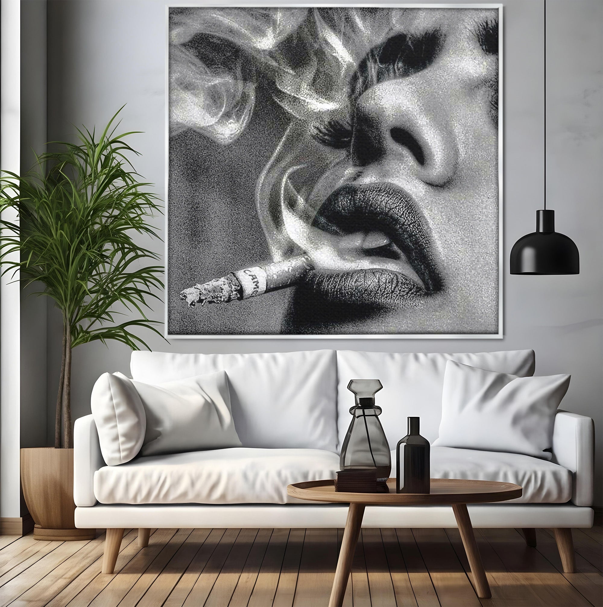 Tablou Canvas Premium LuxCanva® PI1042, Fumatoare Misterioasa, Fumatoare, Portret, Fum, Arta Abstracta, Living, Dormitor, Culori Vibrante