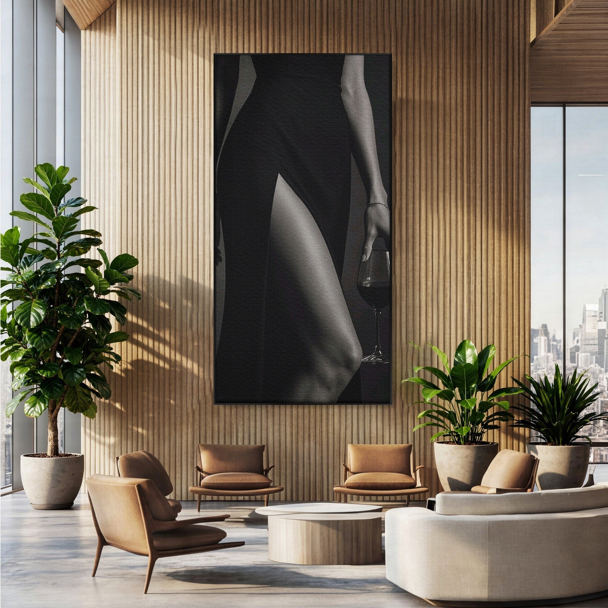 Tablou Canvas Premium LuxCanva® PI1044, Eleganta In Negru, Eleganta, Rochie, Femeie, Stil, Living, Dormitor, Culori Vibrante