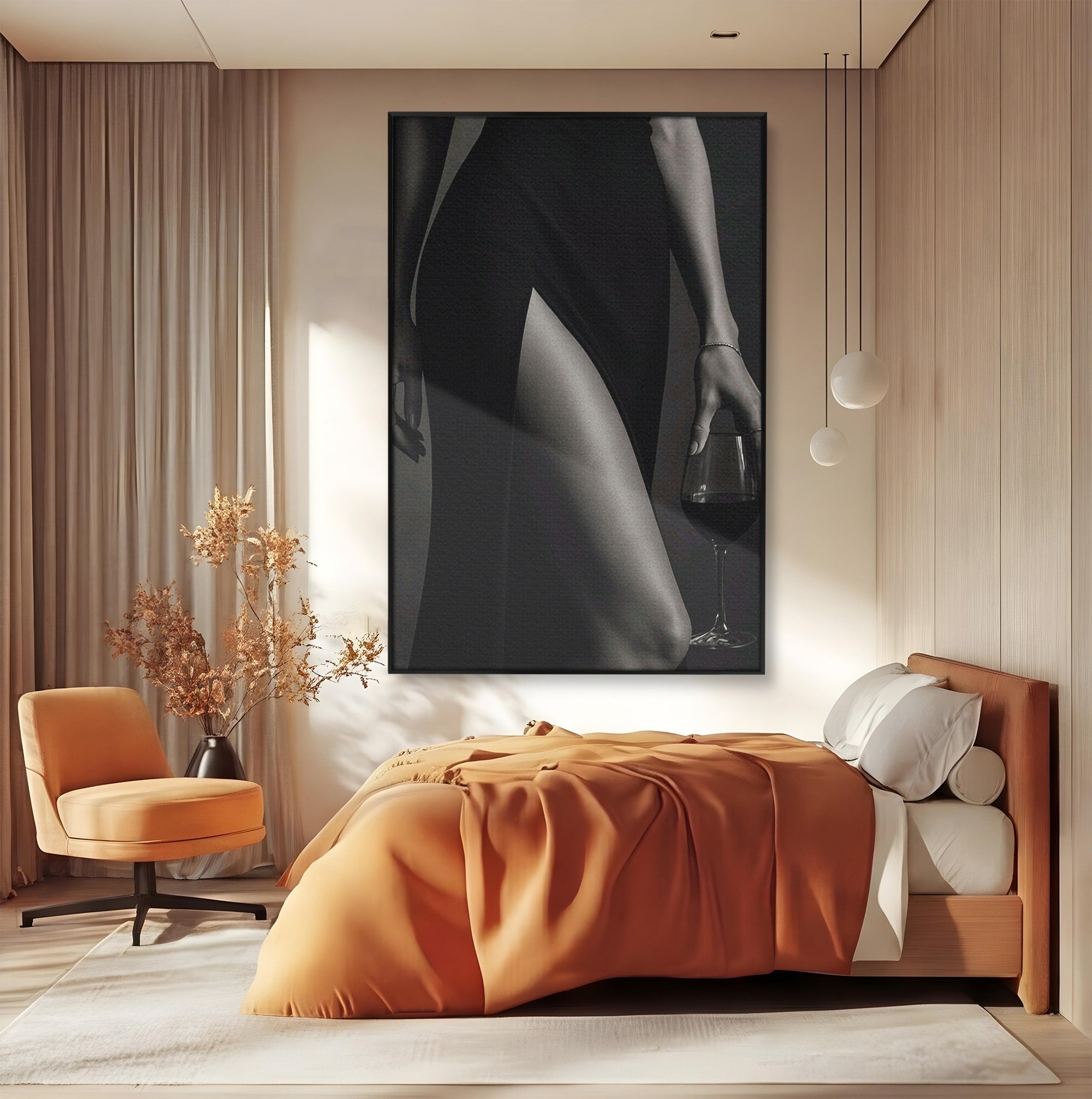 Tablou Canvas Premium LuxCanva® PI1044, Eleganta In Negru, Eleganta, Rochie, Femeie, Stil, Living, Dormitor, Culori Vibrante
