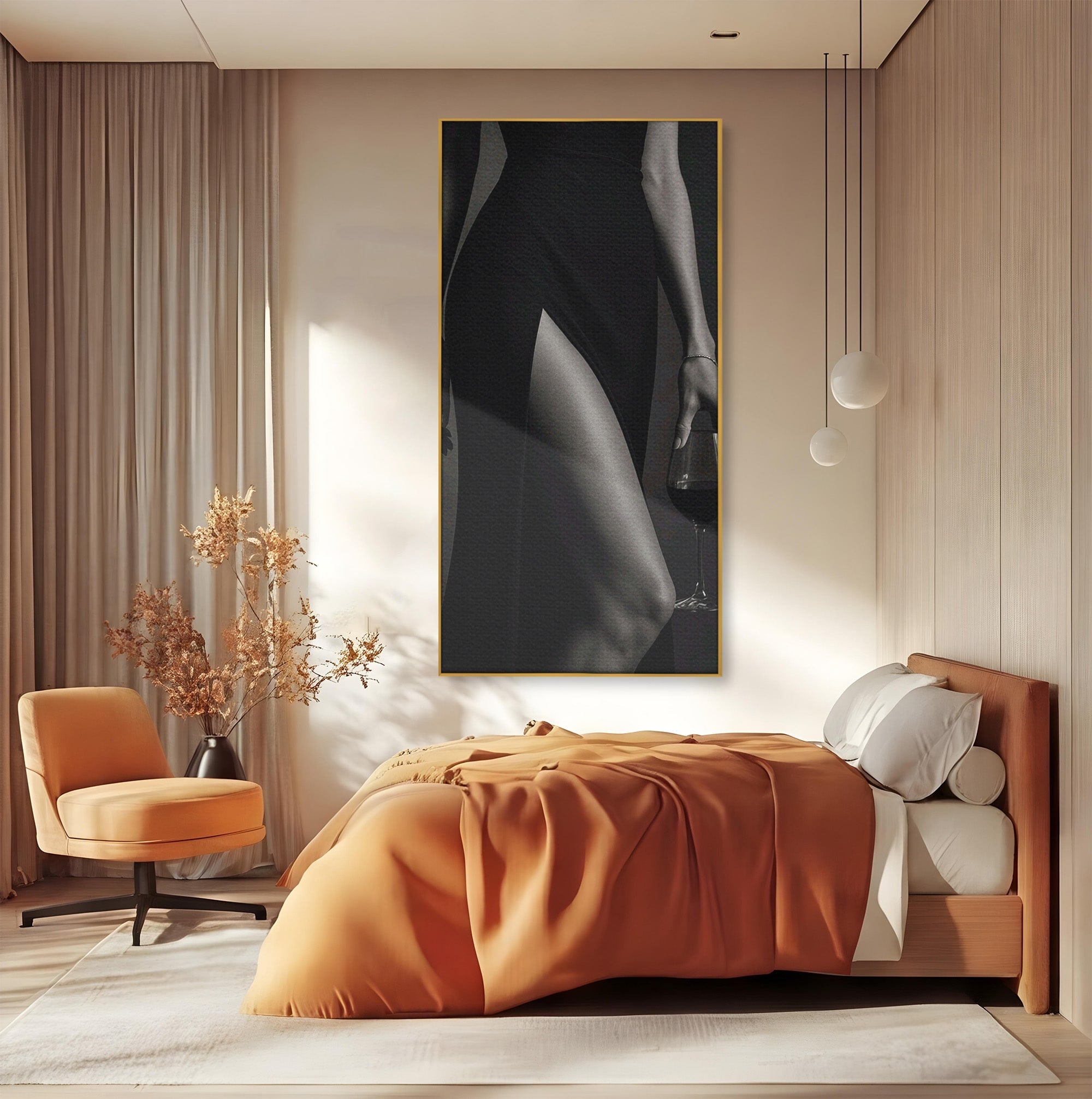 Tablou Canvas Premium LuxCanva® PI1044, Eleganta In Negru, Eleganta, Rochie, Femeie, Stil, Living, Dormitor, Culori Vibrante