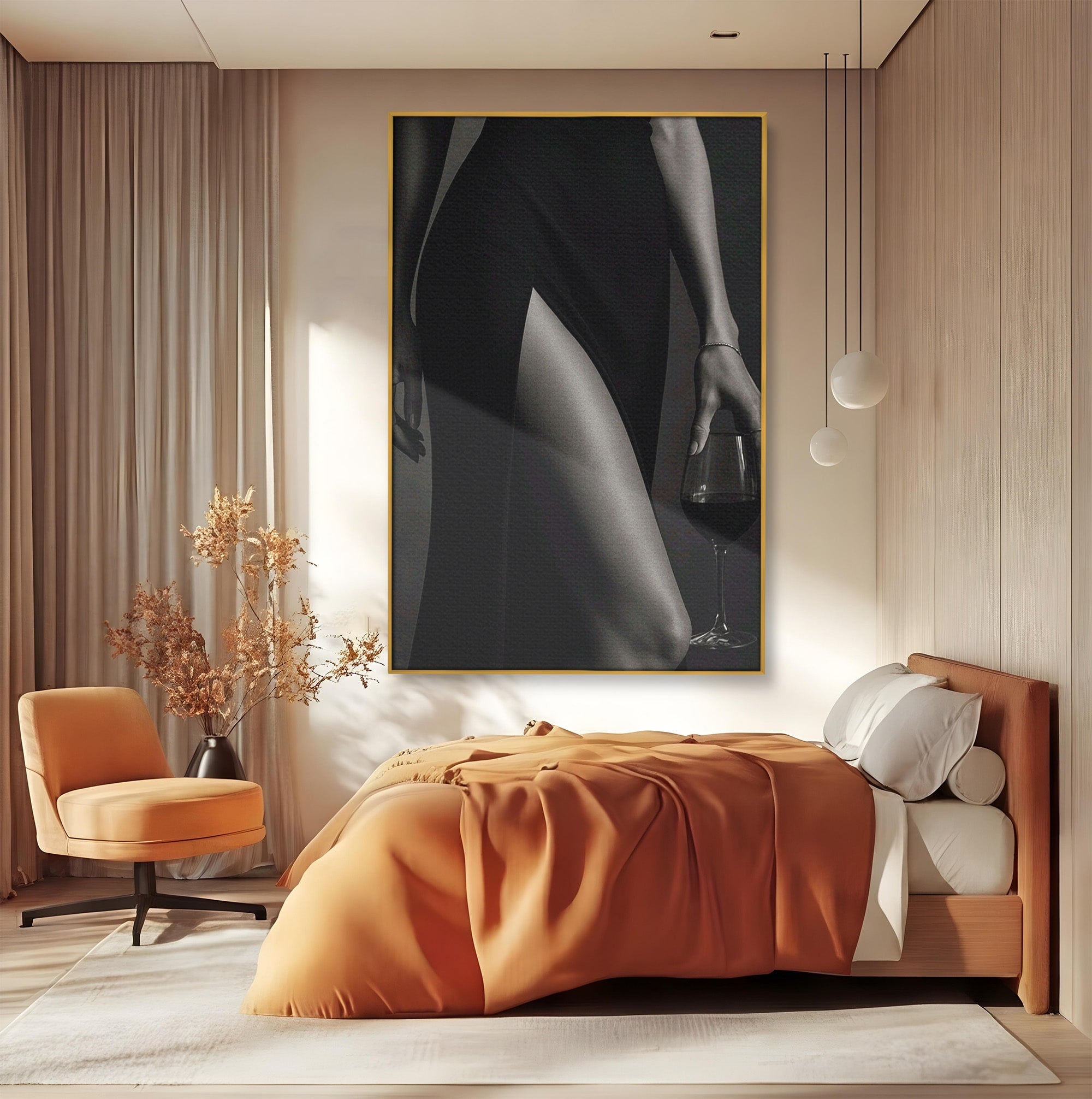 Tablou Canvas Premium LuxCanva® PI1044, Eleganta In Negru, Eleganta, Rochie, Femeie, Stil, Living, Dormitor, Culori Vibrante