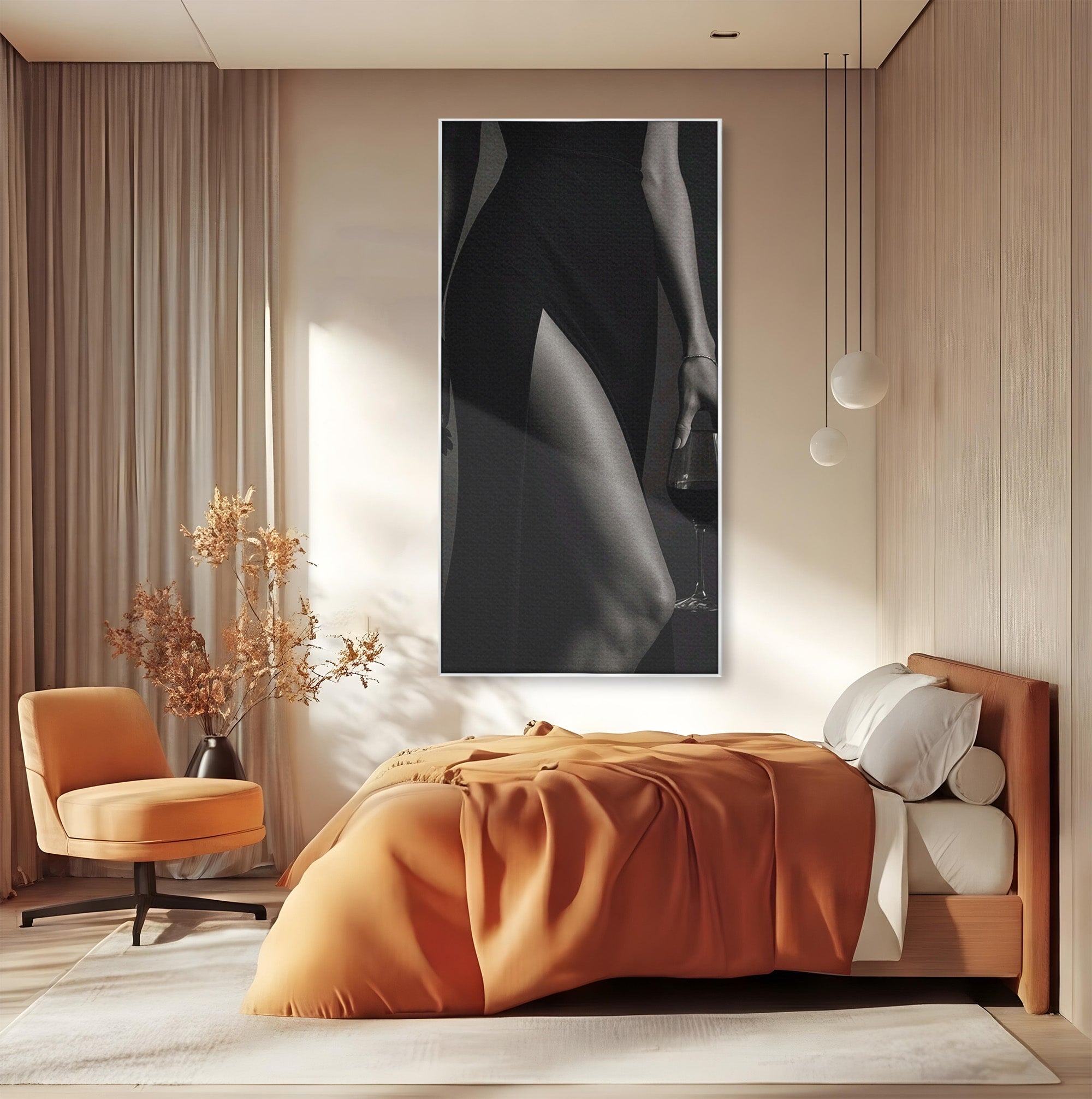 Tablou Canvas Premium LuxCanva® PI1044, Eleganta In Negru, Eleganta, Rochie, Femeie, Stil, Living, Dormitor, Culori Vibrante