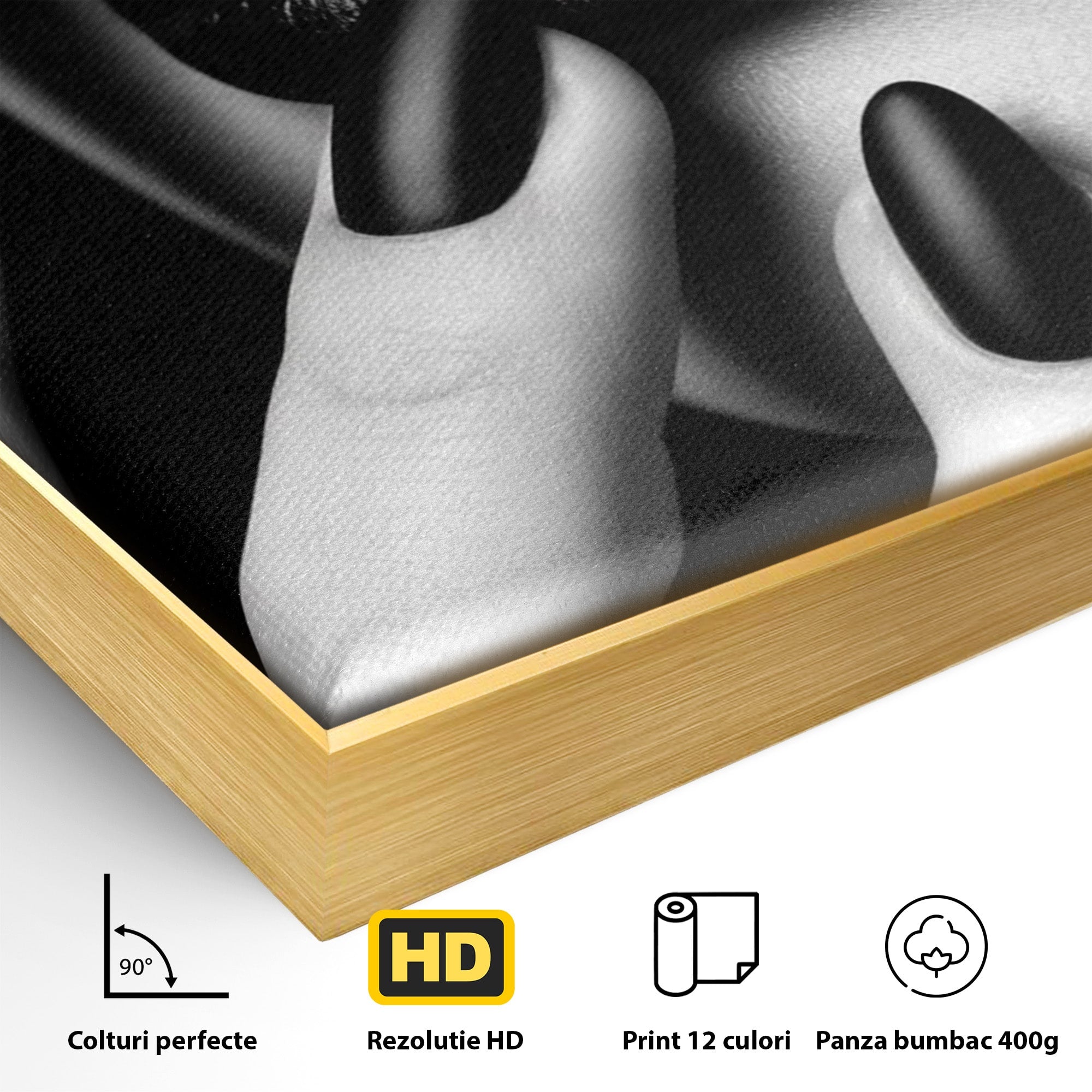 Tablou Canvas Premium LuxCanva® PI1045, Buze Negre, Buze, Portret, Modern, Eleganta, Dormitor, Culori Vibrante