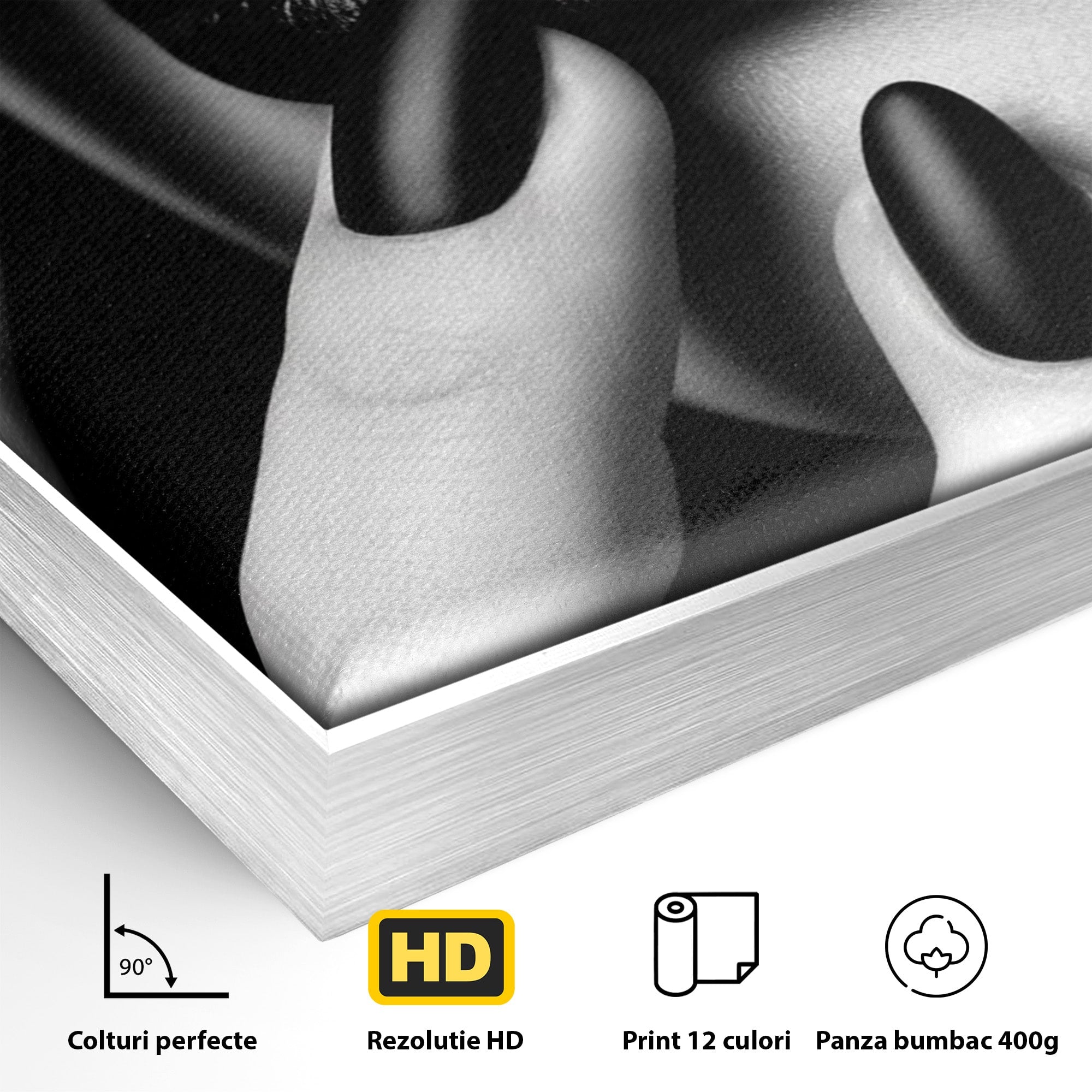 Tablou Canvas Premium LuxCanva® PI1045, Buze Negre, Buze, Portret, Modern, Eleganta, Dormitor, Culori Vibrante