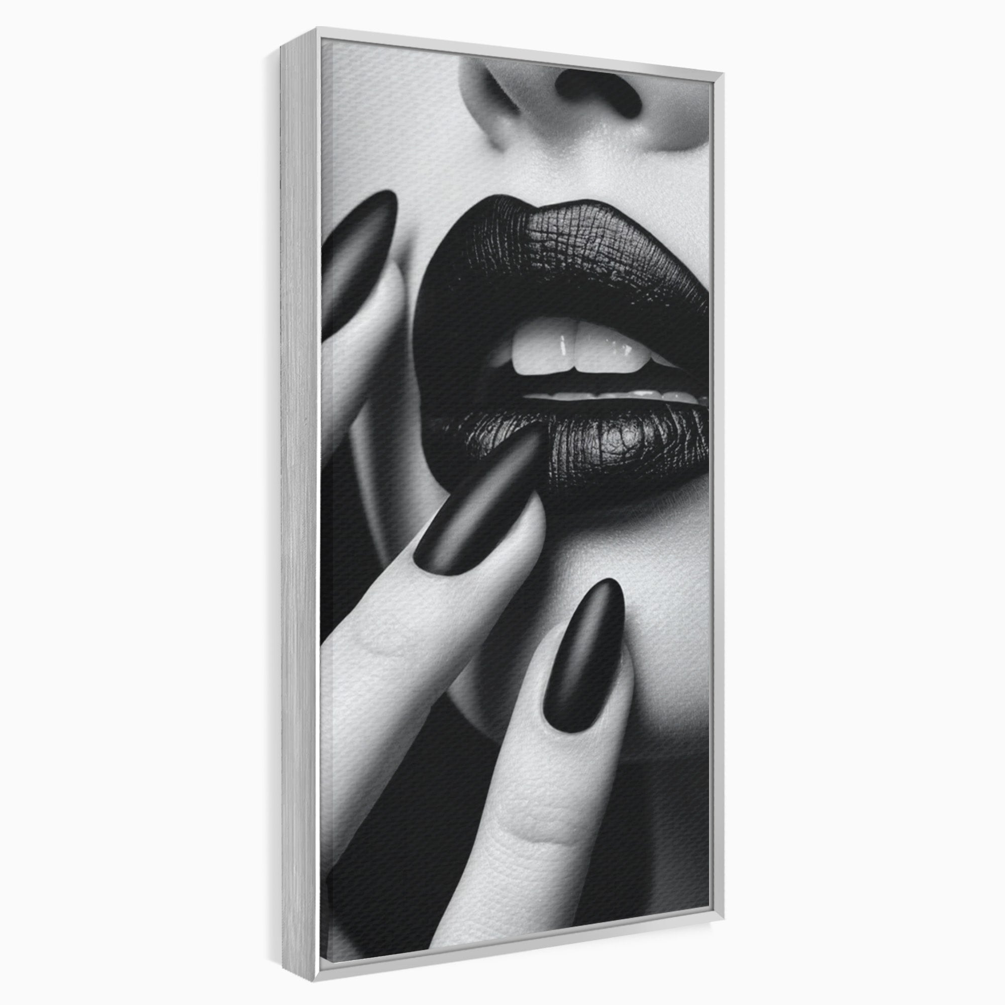 Tablou Canvas Premium LuxCanva® PI1045, Buze Negre, Buze, Portret, Modern, Eleganta, Dormitor, Culori Vibrante