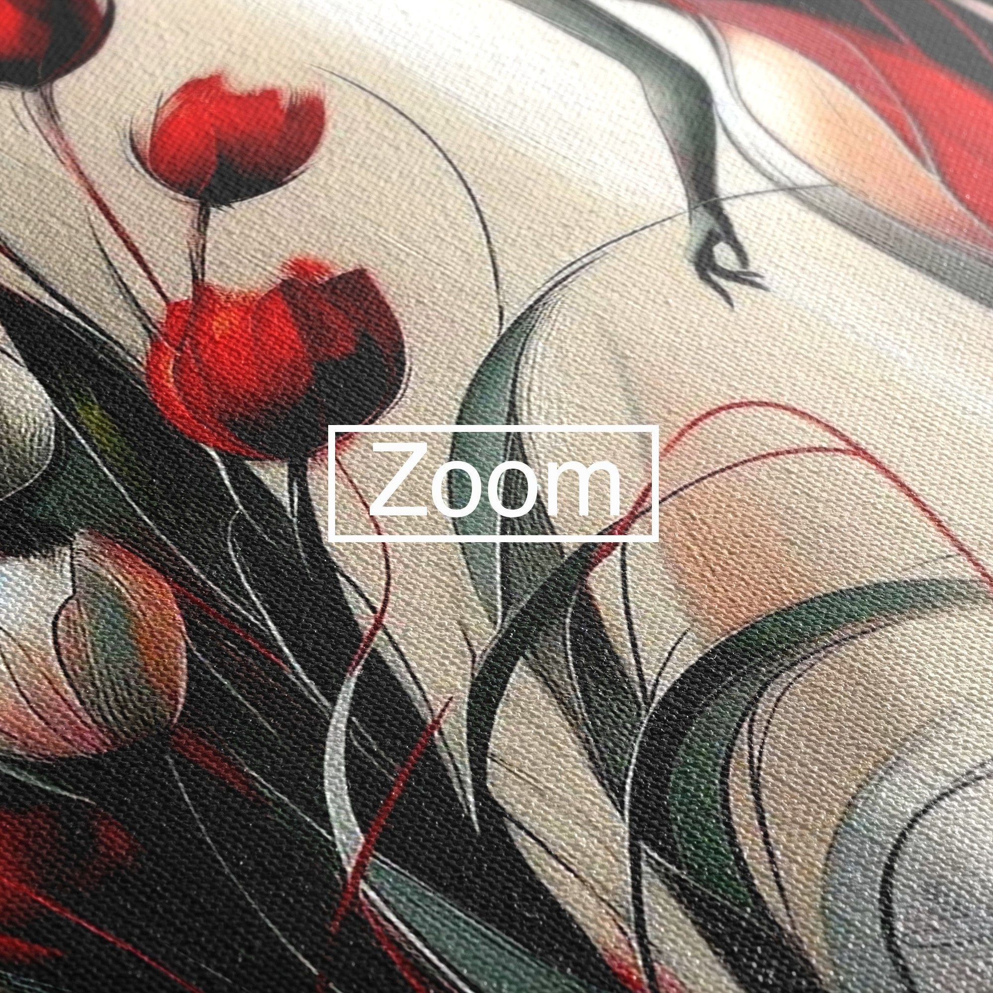 Tablou Canvas Premium LuxCanva® PI1047, Dansul Lalelelor, Flori, Femeie, Eleganta, Living, Arta, Culori Vibrante