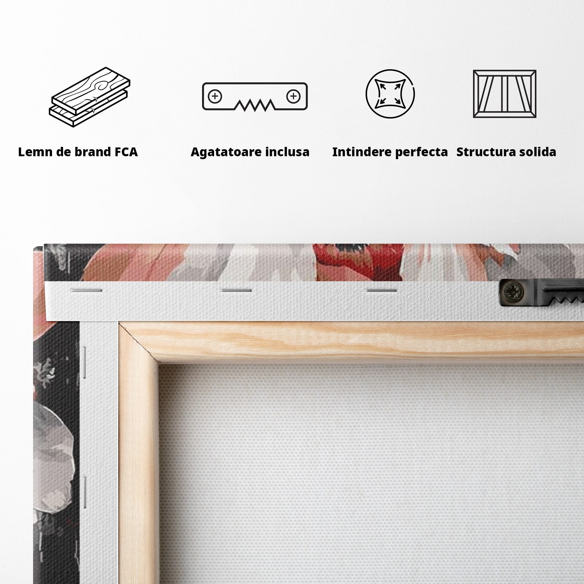 Tablou Canvas Premium LuxCanva® PI1049, Femeie Cu Floare, Femeie, Floare, Portret, Arta Abstracta, Dormitor, Culori Vibrante