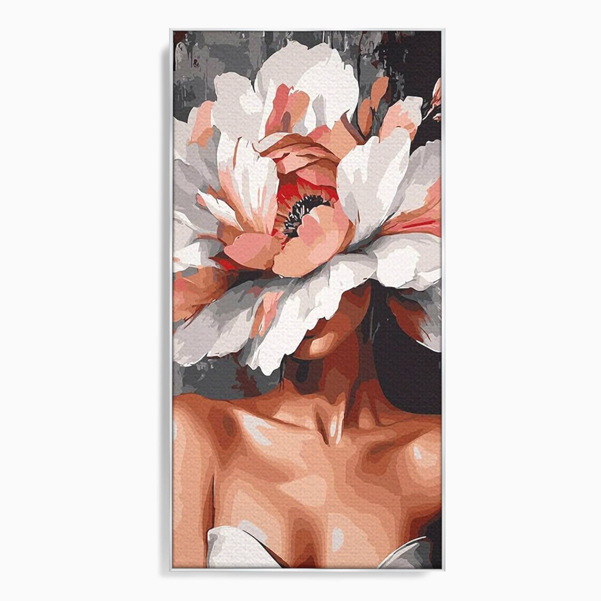 Tablou Canvas Premium LuxCanva® PI1049, Femeie Cu Floare, Femeie, Floare, Portret, Arta Abstracta, Dormitor, Culori Vibrante
