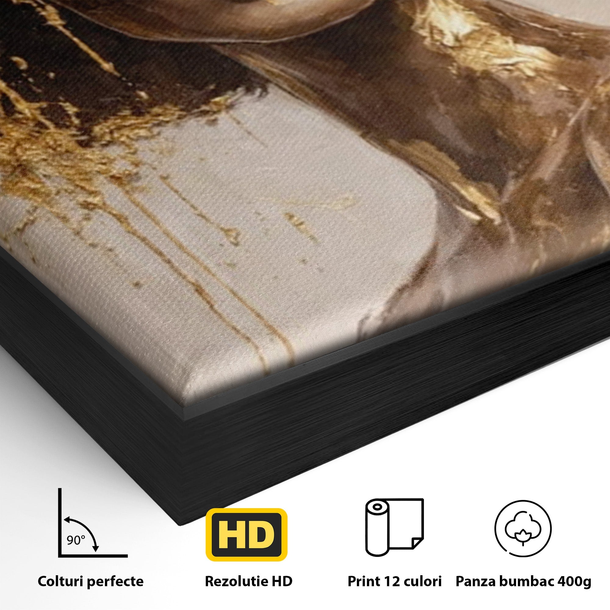 Tablou Canvas Premium LuxCanva® PI1050, Misterul Aurit, Portret, Femeie, Eleganta, Moda, Dormitor, Culori Vibrante