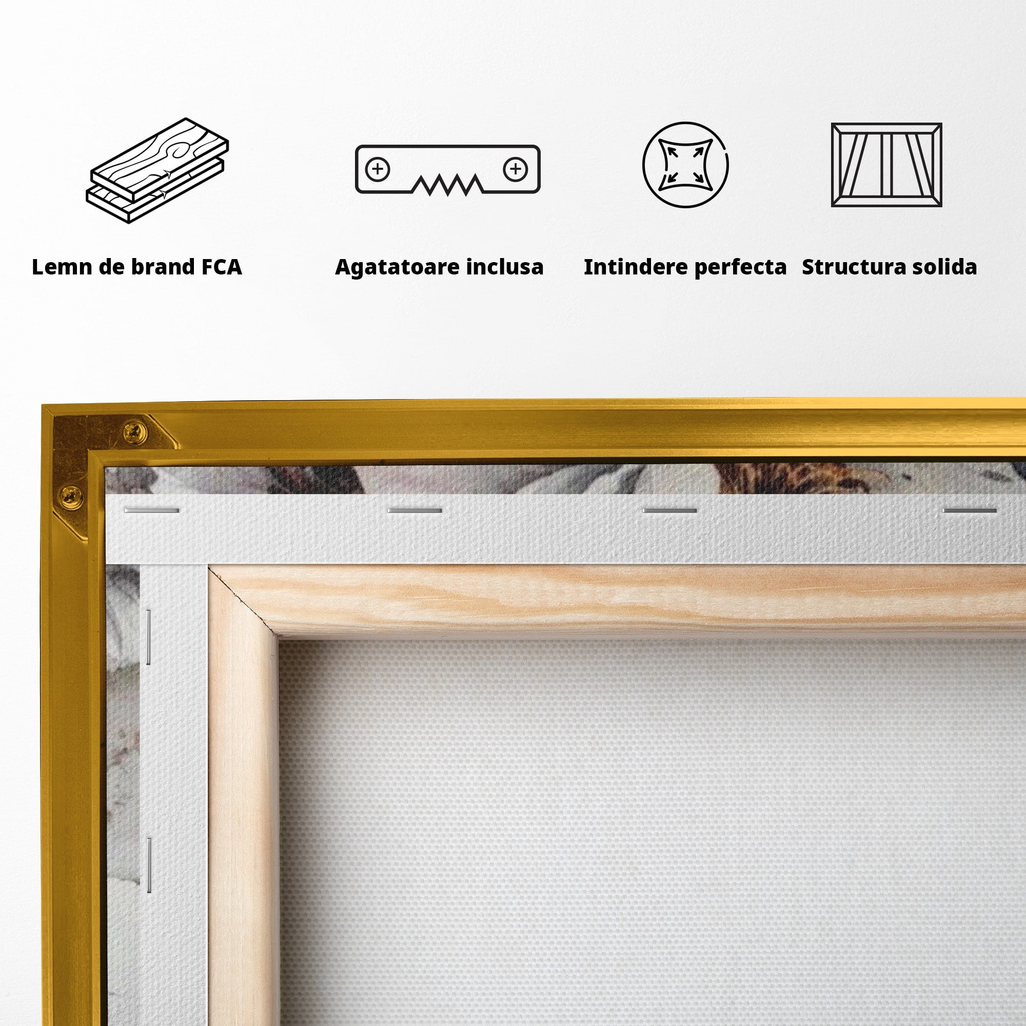 Tablou Canvas Premium LuxCanva® PI1052, Femeie Cu Flori Pe Cap, Femeie, Flori, Portret, Arta, Dormitor, Culori Vibrante