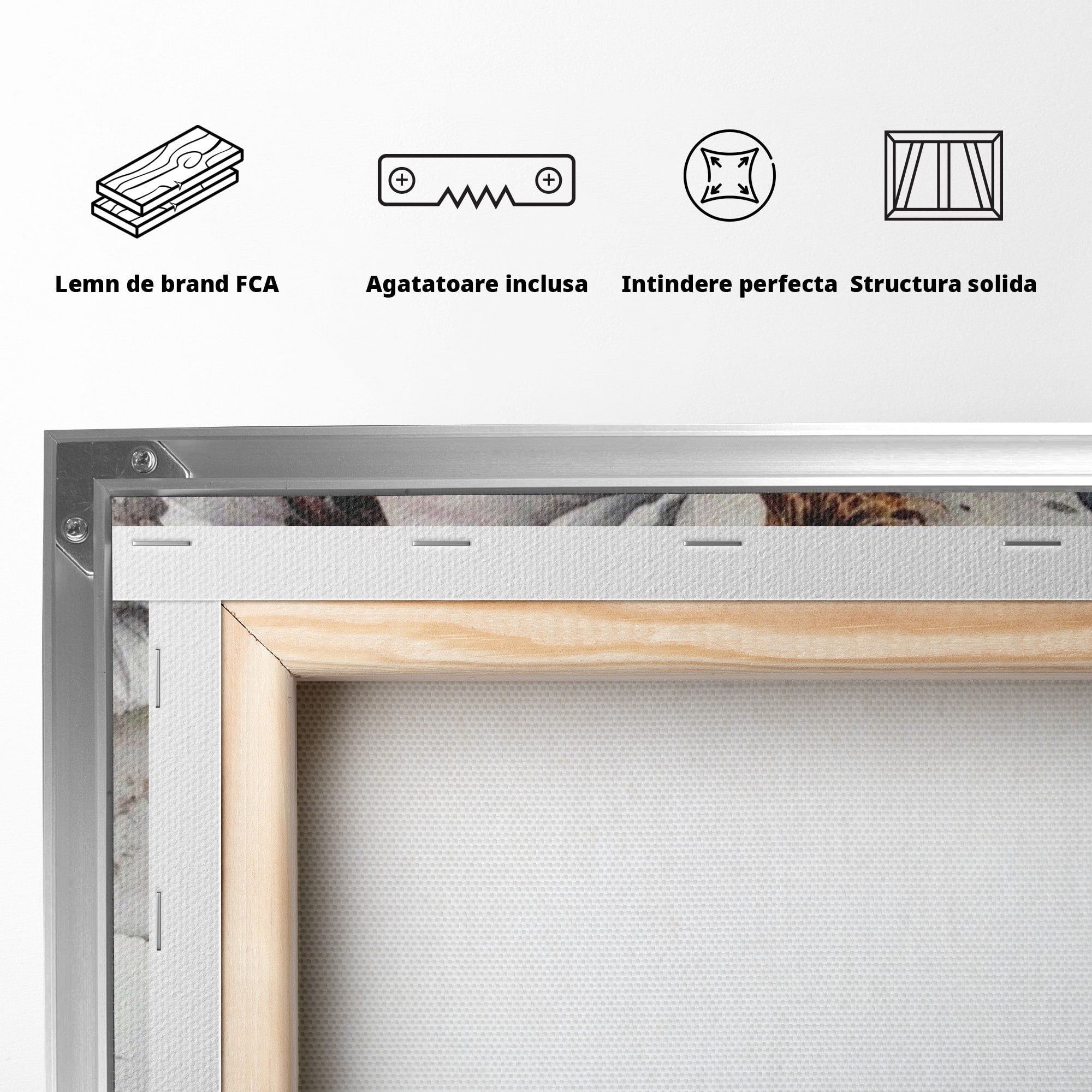Tablou Canvas Premium LuxCanva® PI1052, Femeie Cu Flori Pe Cap, Femeie, Flori, Portret, Arta, Dormitor, Culori Vibrante