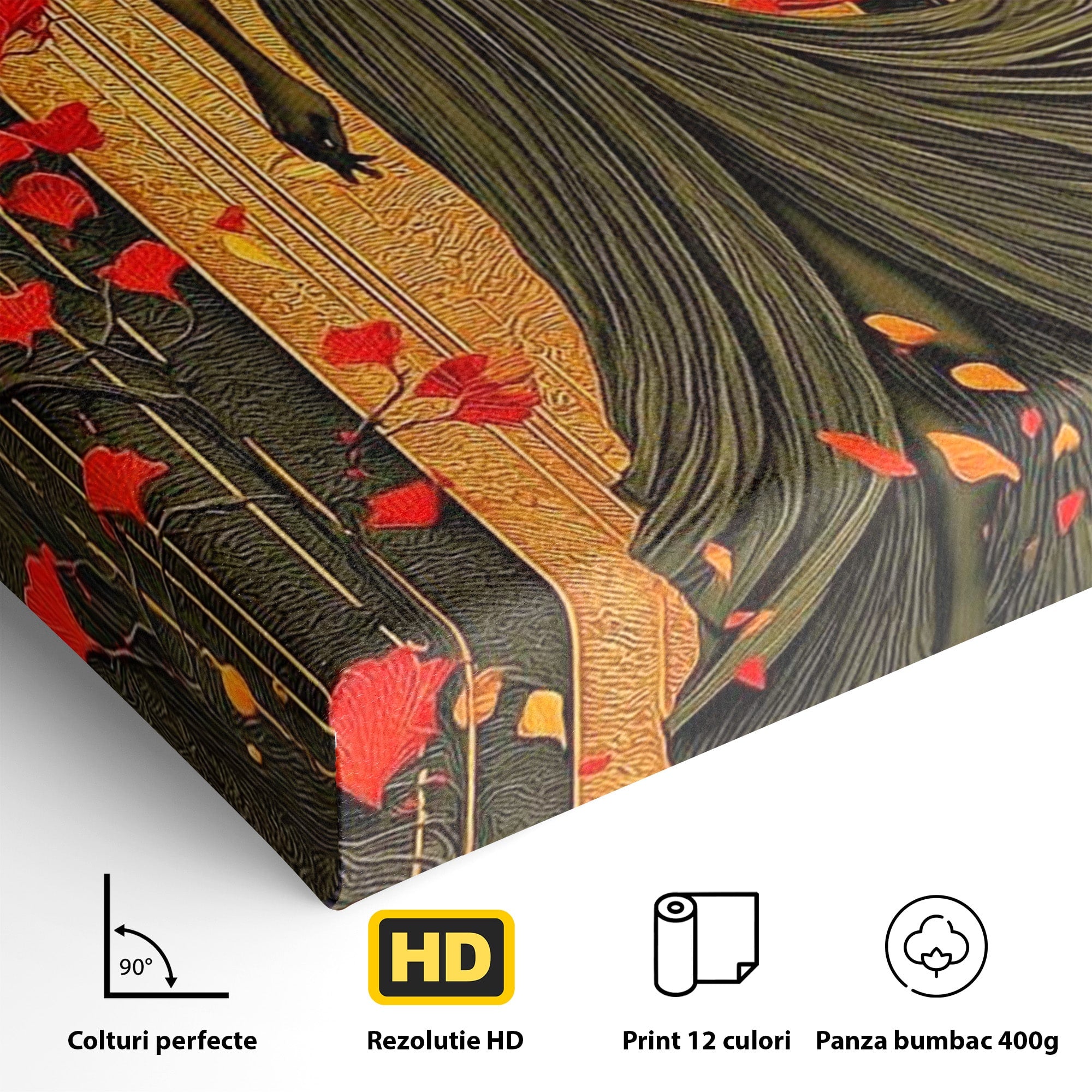 Tablou Canvas Premium LuxCanva® PI1053, Eleganta Rosie, Femeie, Moda, Flori, Eleganta, Living, Culori Vibrante