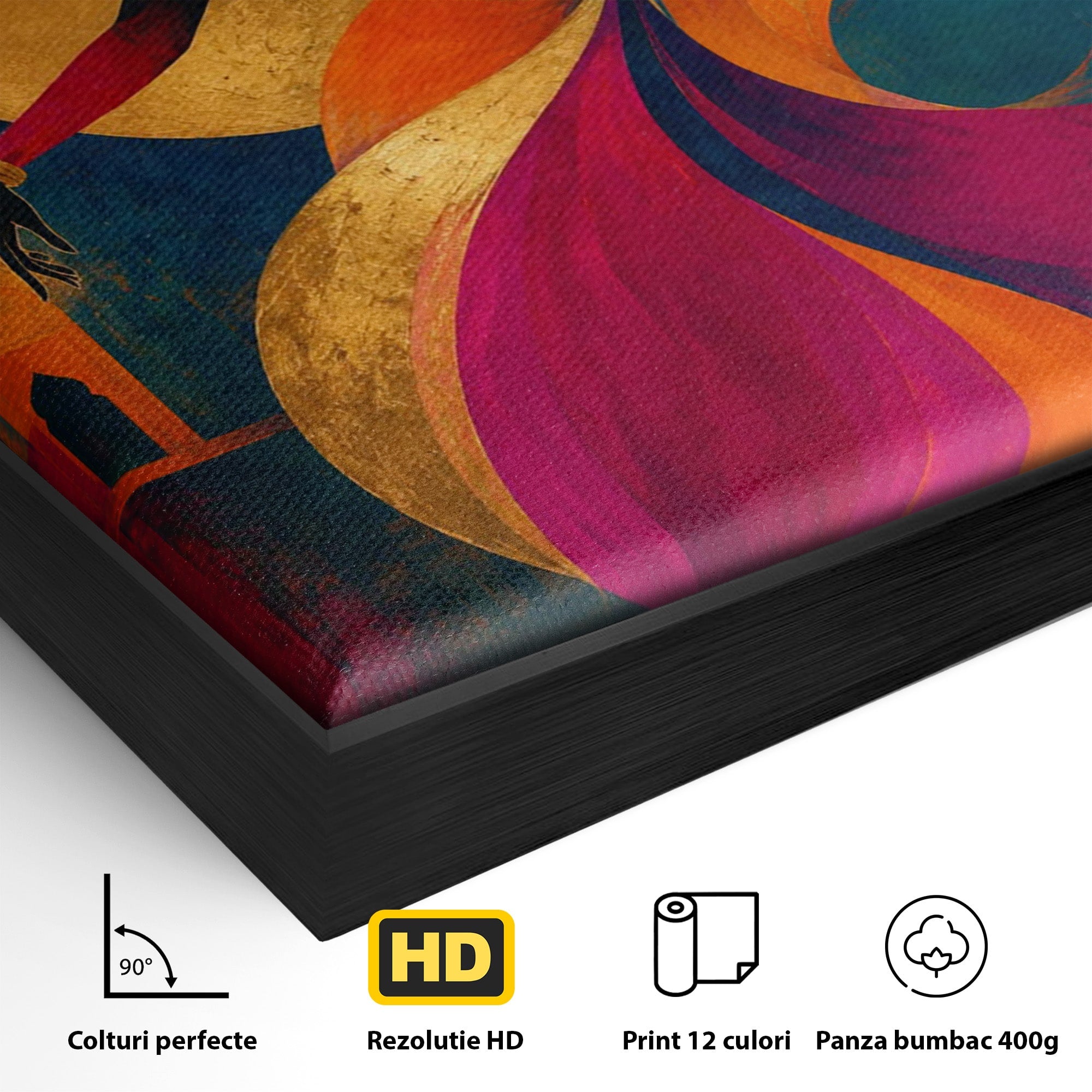 Tablou Canvas Premium LuxCanva® PI1055, Dansatoare Indiana, Dansatoare, India, Exotic, Cultura, Living, Culori Vibrante