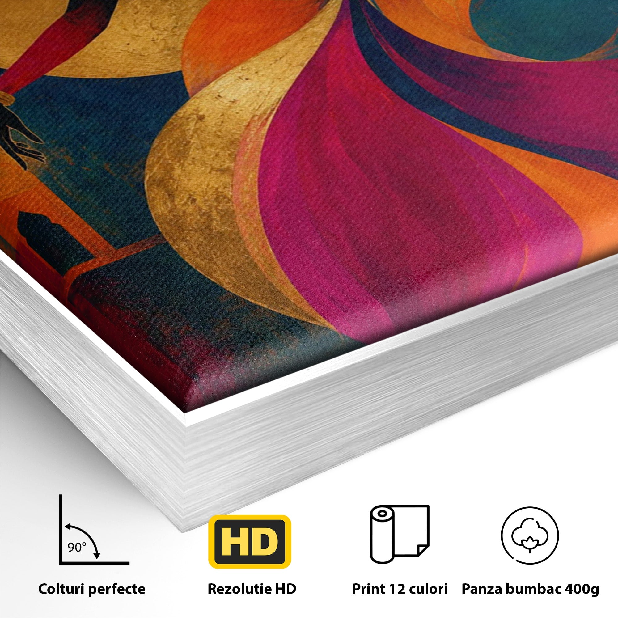Tablou Canvas Premium LuxCanva® PI1055, Dansatoare Indiana, Dansatoare, India, Exotic, Cultura, Living, Culori Vibrante