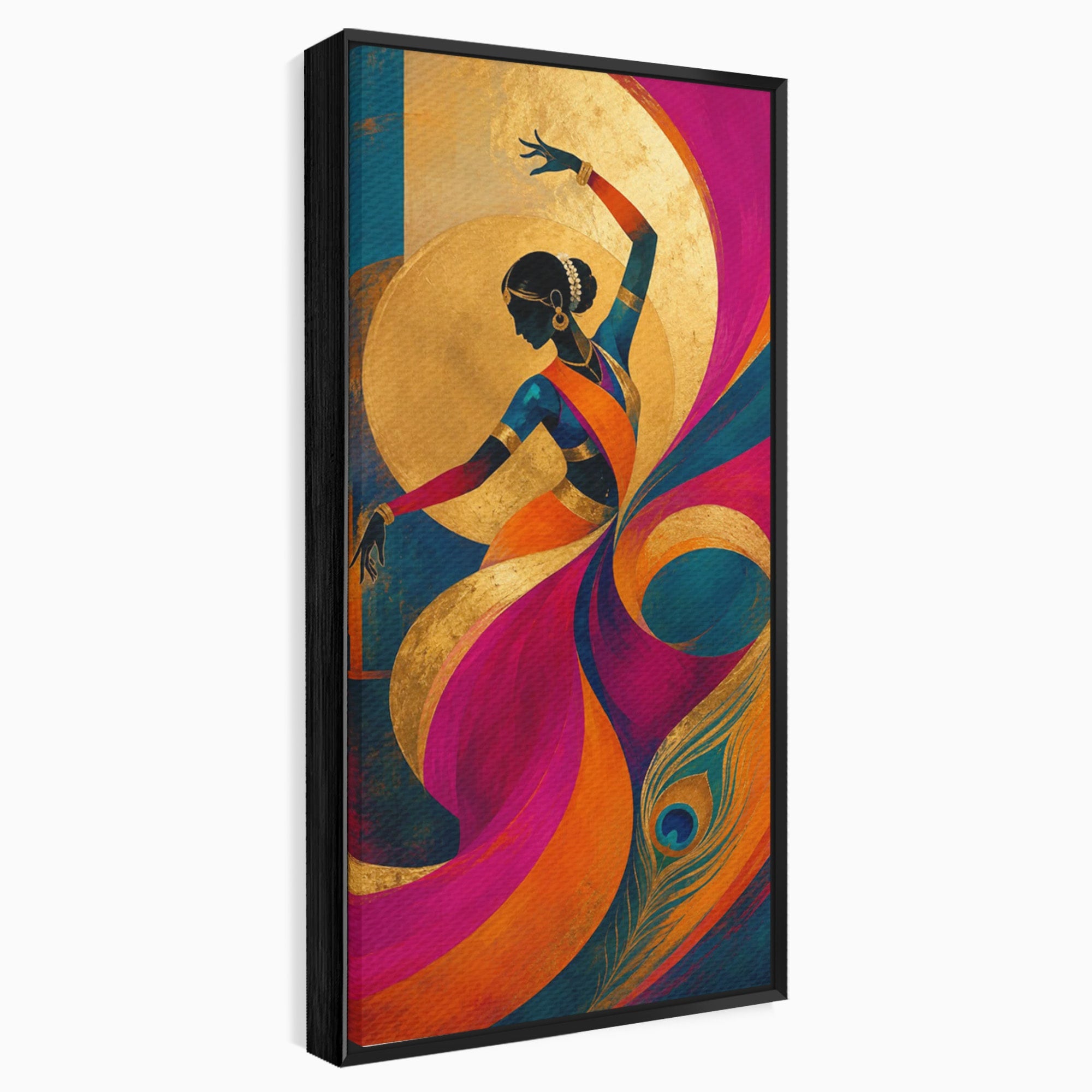 Tablou Canvas Premium LuxCanva® PI1055, Dansatoare Indiana, Dansatoare, India, Exotic, Cultura, Living, Culori Vibrante