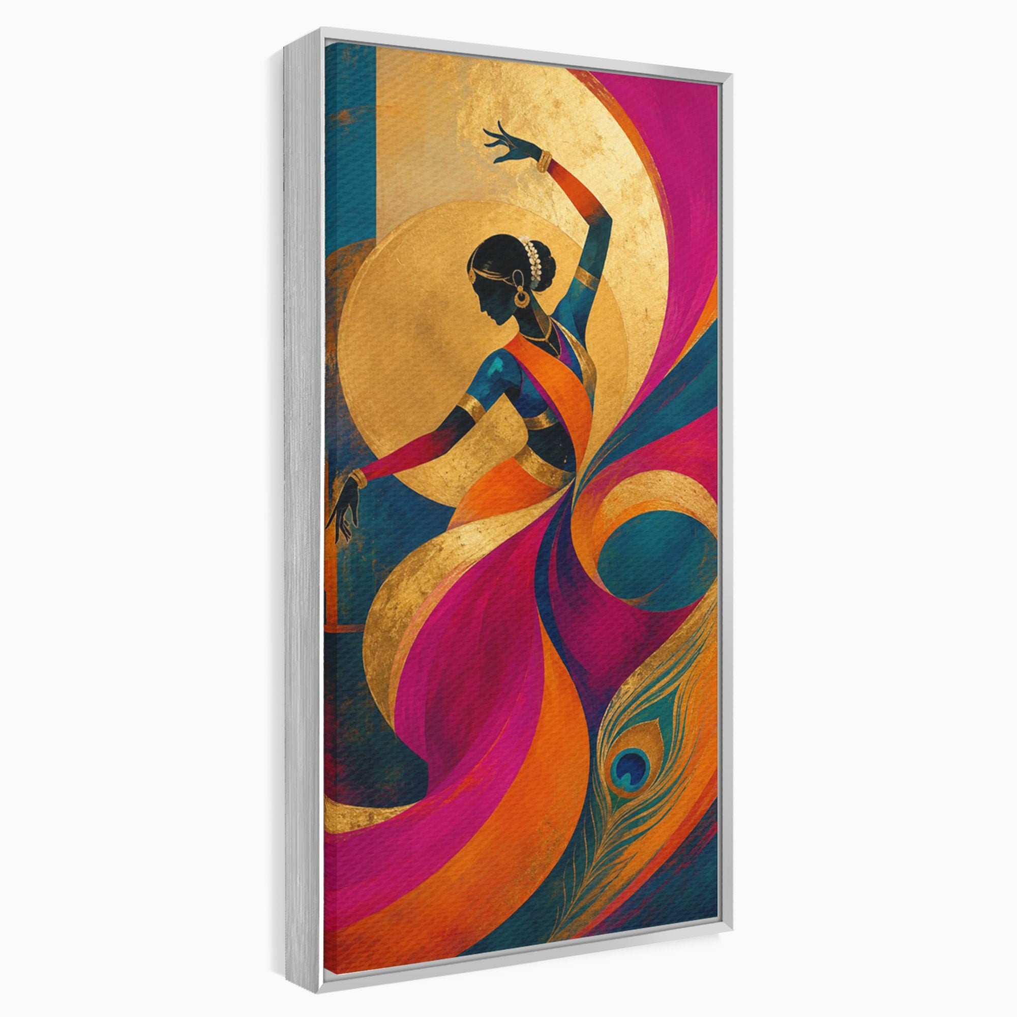 Tablou Canvas Premium LuxCanva® PI1055, Dansatoare Indiana, Dansatoare, India, Exotic, Cultura, Living, Culori Vibrante