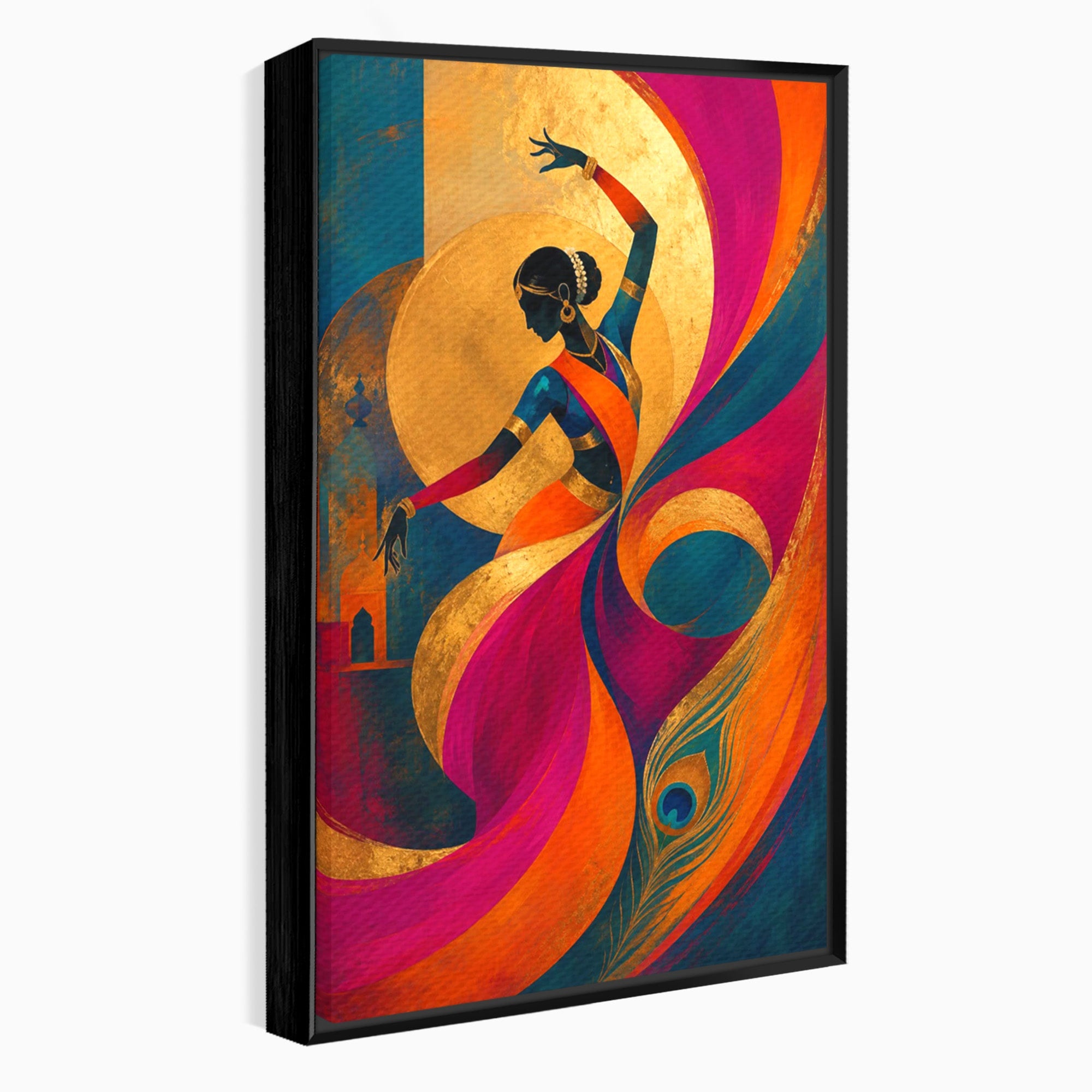 Tablou Canvas Premium LuxCanva® PI1055, Dansatoare Indiana, Dansatoare, India, Exotic, Cultura, Living, Culori Vibrante