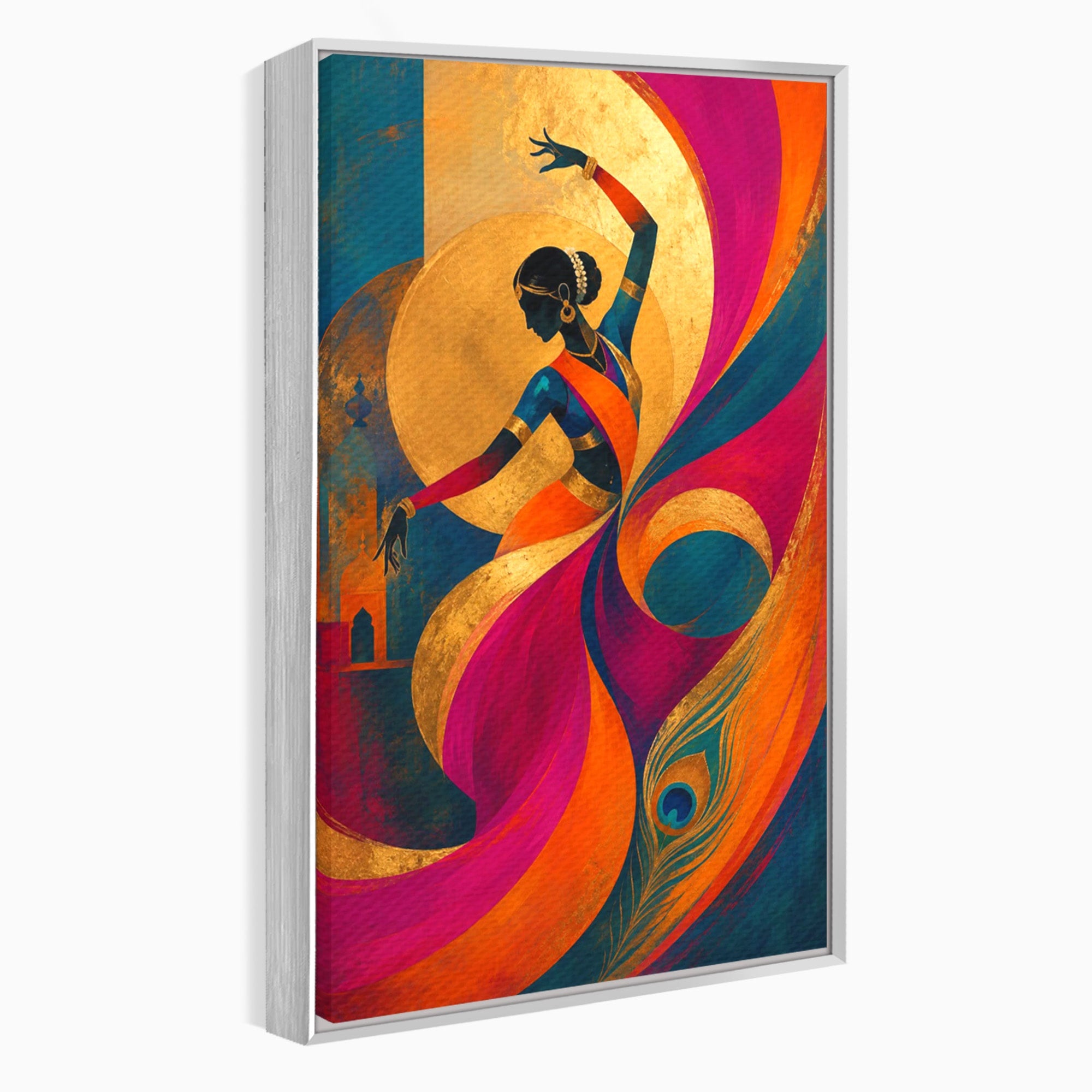 Tablou Canvas Premium LuxCanva® PI1055, Dansatoare Indiana, Dansatoare, India, Exotic, Cultura, Living, Culori Vibrante