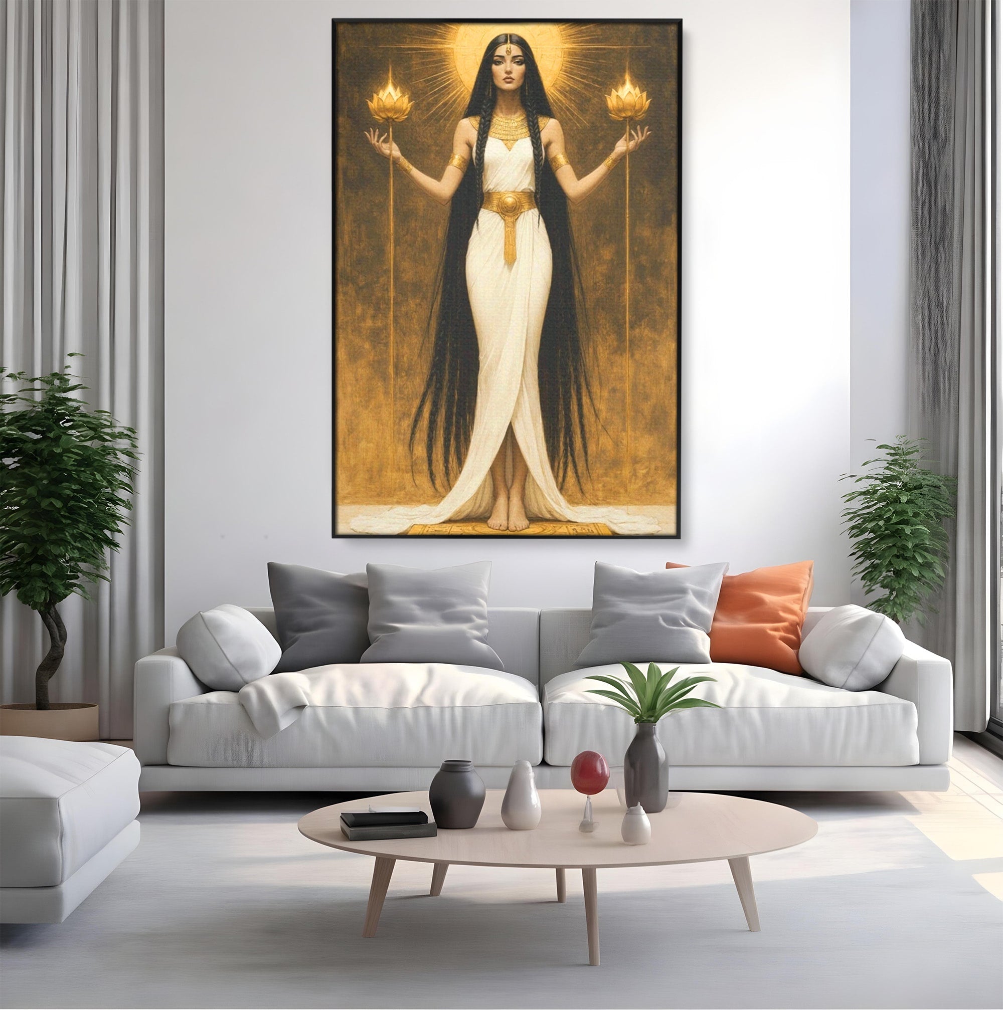 Tablou Canvas Premium LuxCanva® PI1056, Zeiță Egipteană, Zeiță, Egipt, Mistic, Antichitate, Simbolism, Dormitor, Living, Culori Vibrante
