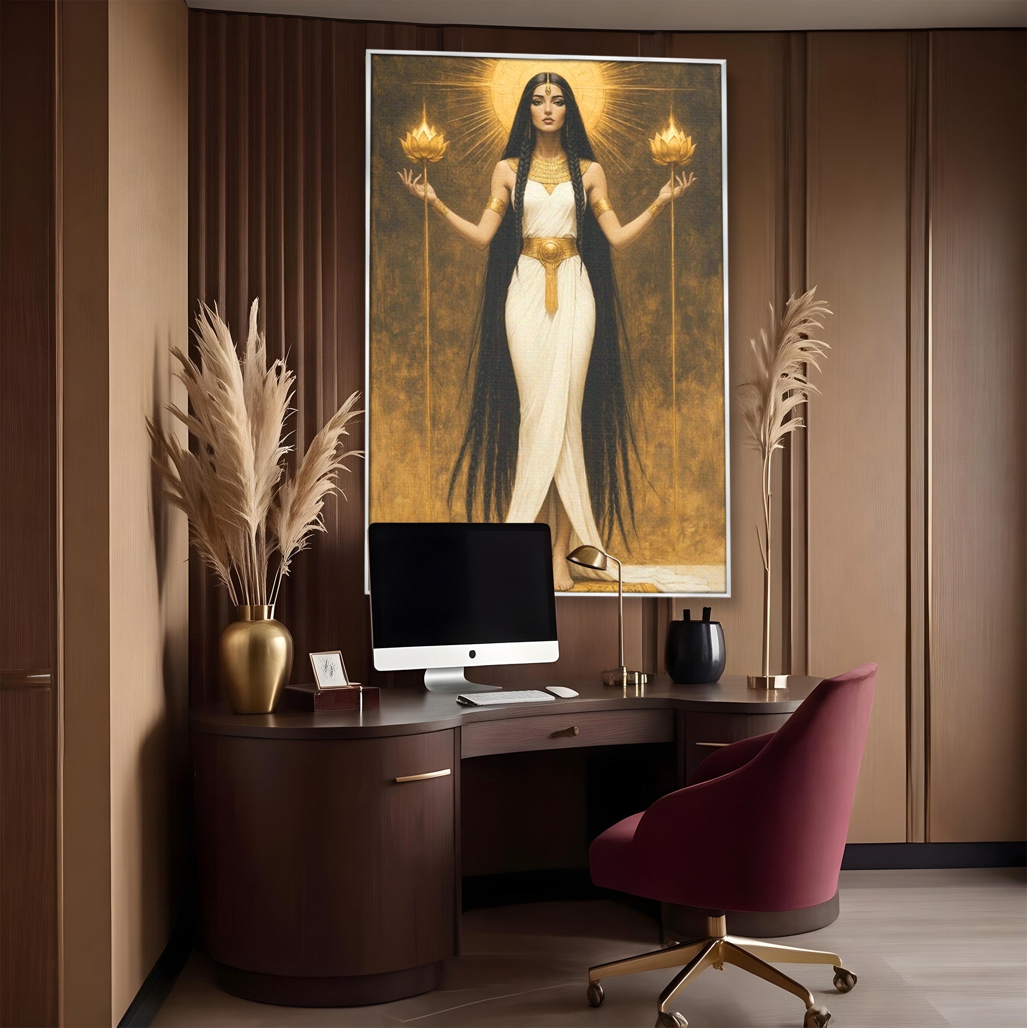 Tablou Canvas Premium LuxCanva® PI1056, Zeiță Egipteană, Zeiță, Egipt, Mistic, Antichitate, Simbolism, Dormitor, Living, Culori Vibrante