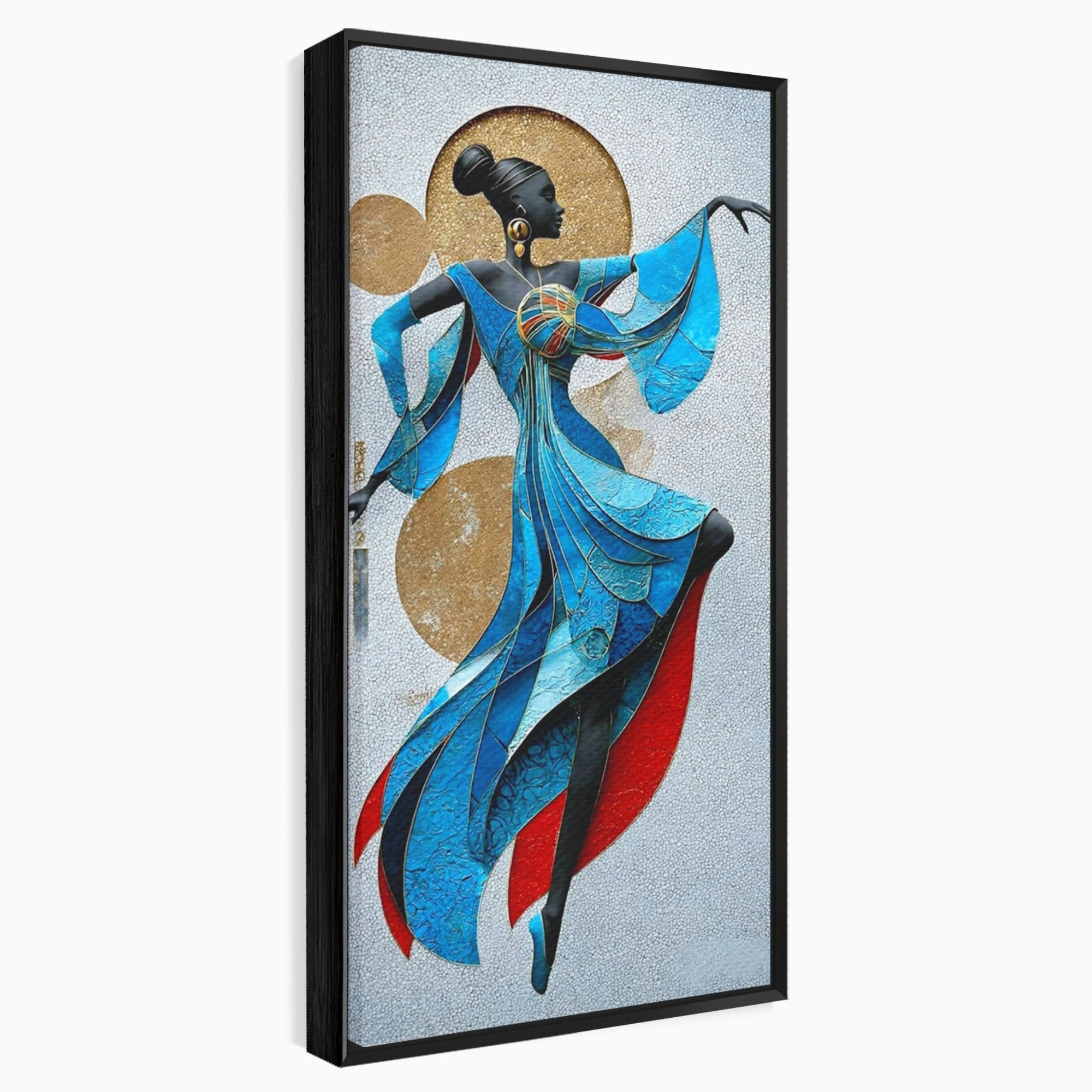 Tablou Canvas Premium LuxCanva® PI1057, Dansatoare Eleganta, Rochie, Eleganta, Arta, Colorat, Silhouette, Living, Culori Vibrante