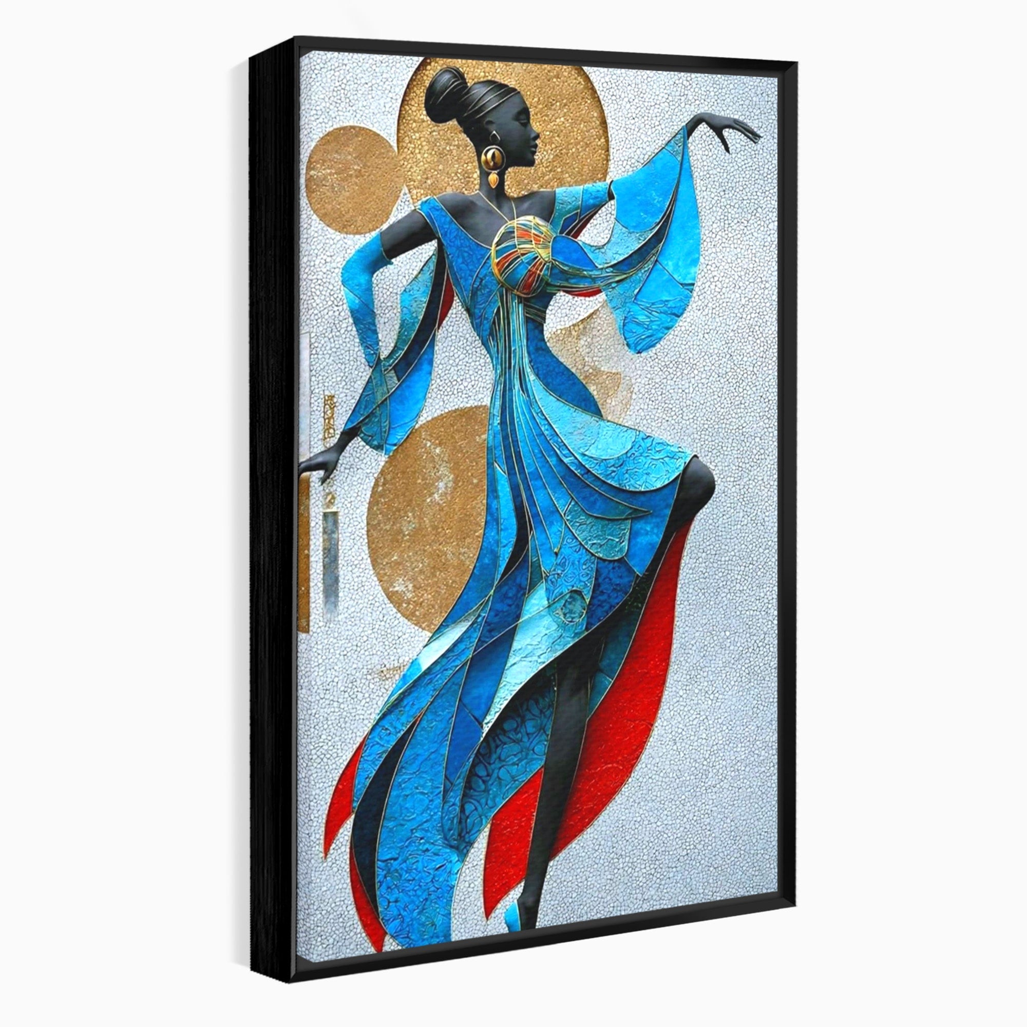 Tablou Canvas Premium LuxCanva® PI1057, Dansatoare Eleganta, Rochie, Eleganta, Arta, Colorat, Silhouette, Living, Culori Vibrante